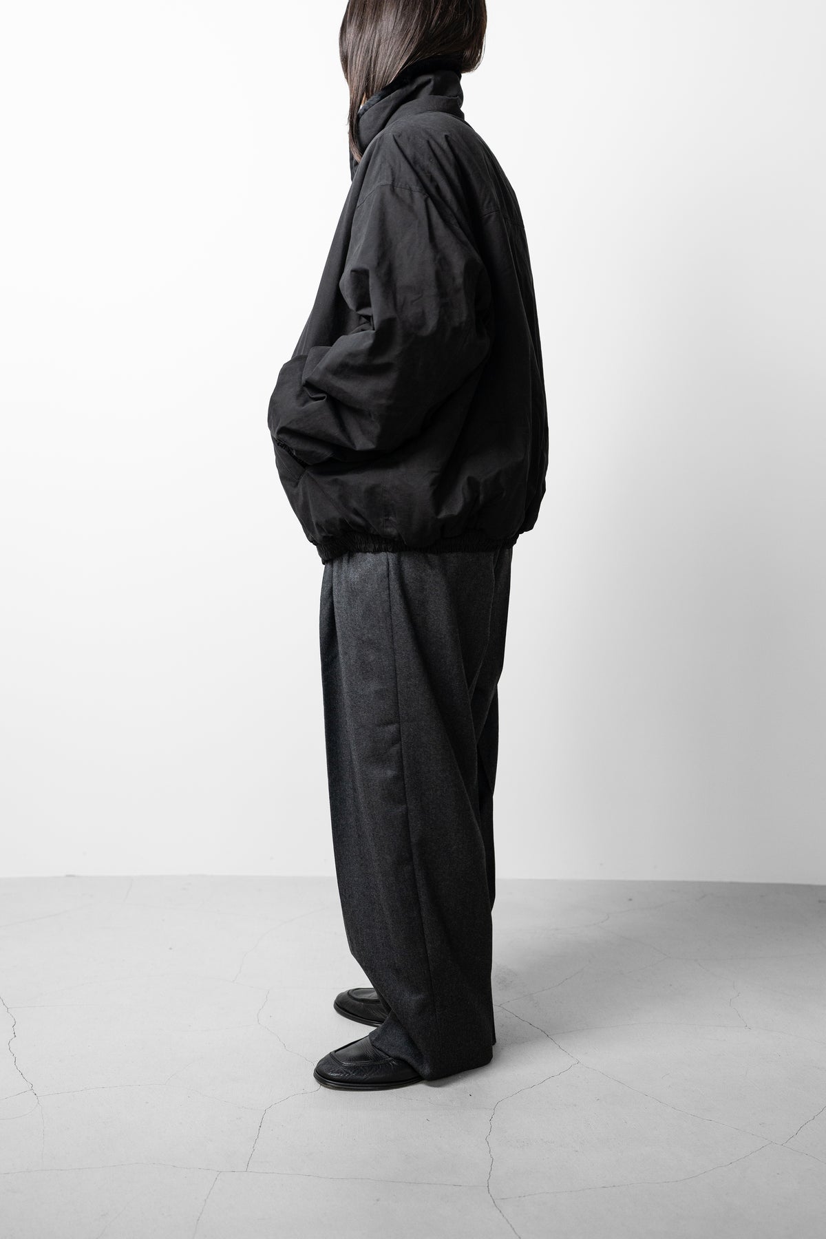ssstein/ MOUTON INNER REVERSIBLE PADDED JACKET "BLACK"