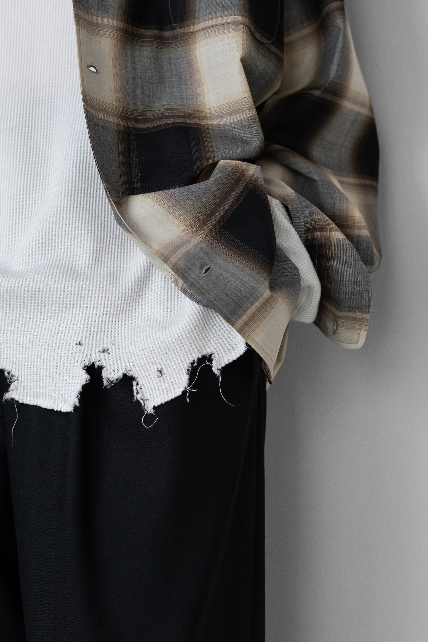 ANCELLM / DAMAGE WAFFLE CREW LS "WHITE"