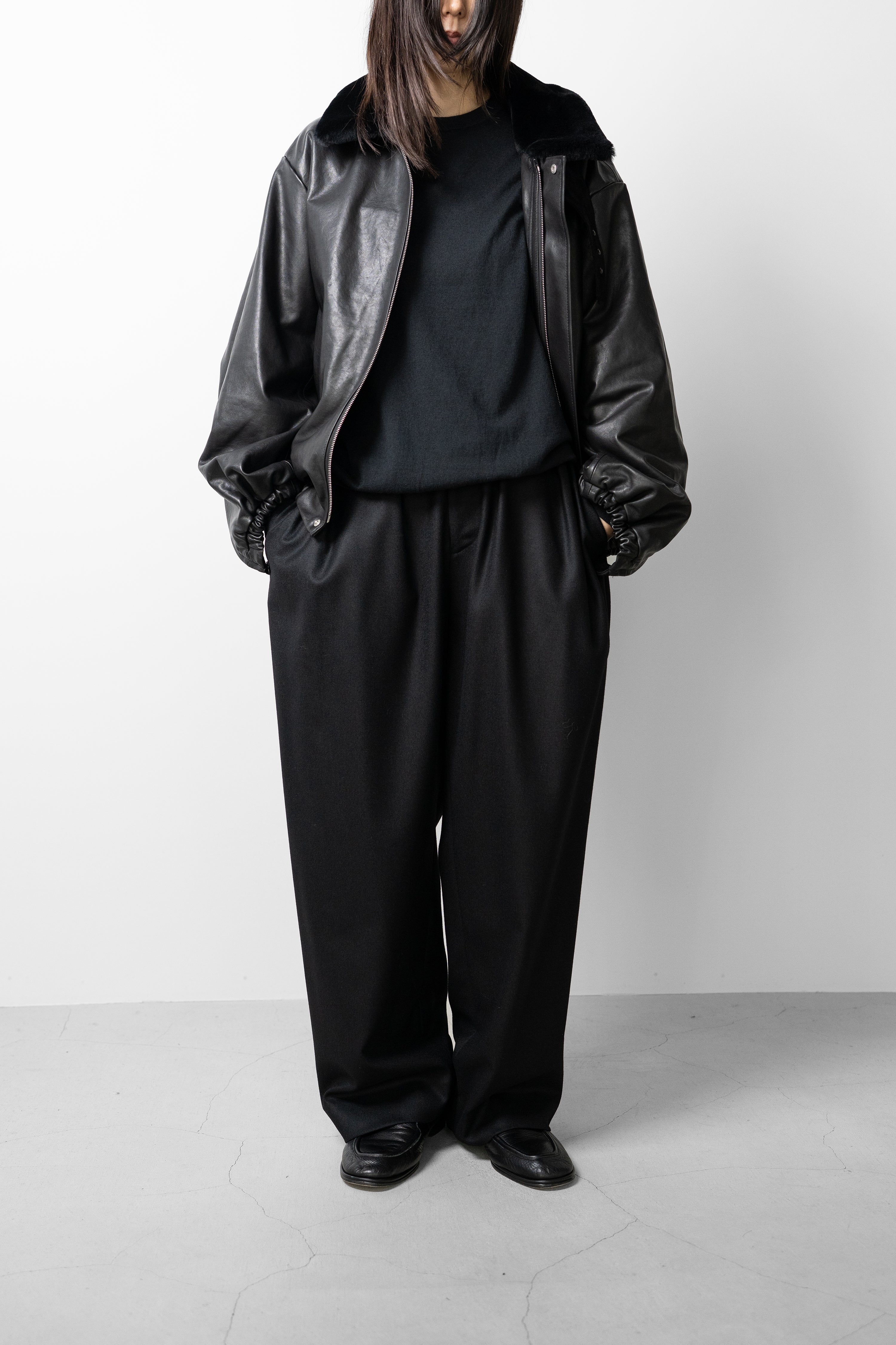 羊ムートン ssstein(シュタイン)/ MOUTON COLLAR CALF ZIP JACKET 