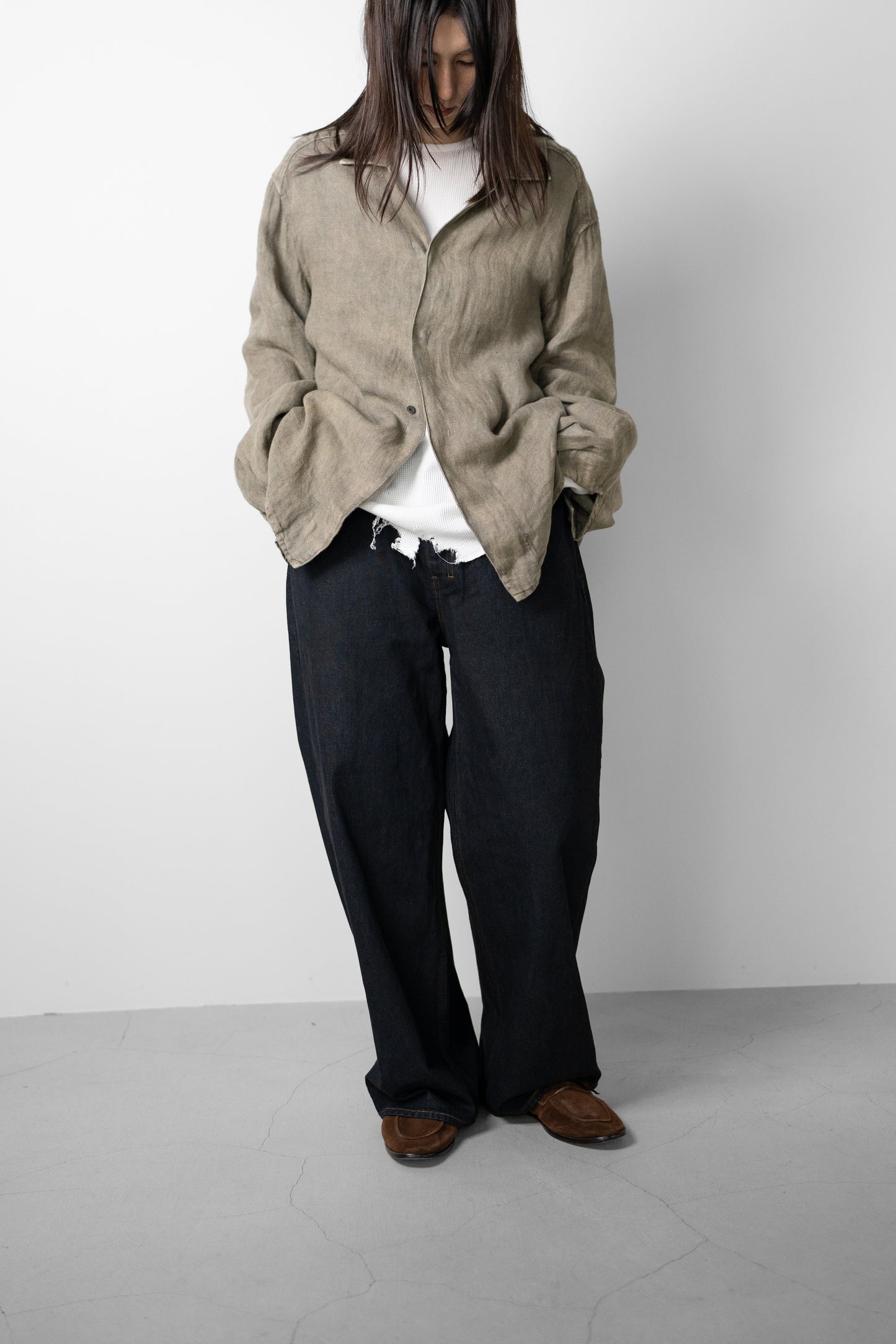 ANCELLM / STRAIGHT WIDE DENIM PANTS OW "INDIGO"
