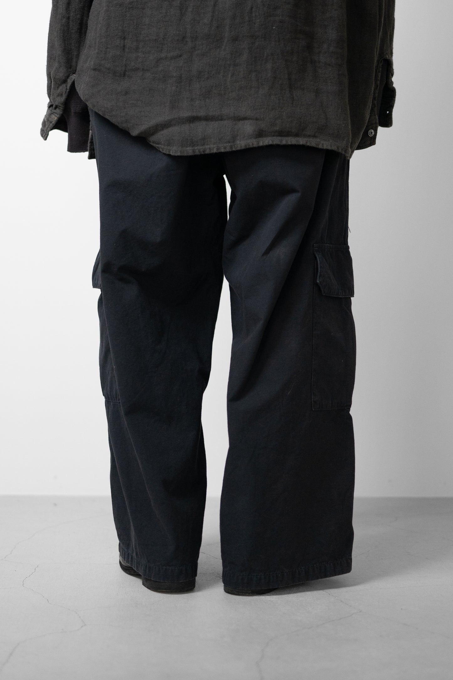 ANCELLM / POPLIN CARGO PANTS "BLACK"