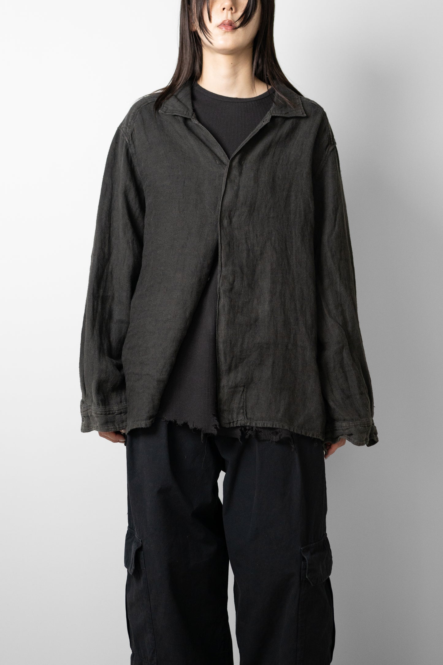 ANCELLM / DAMAGE WAFFLE CREW LS "D.BROWN"