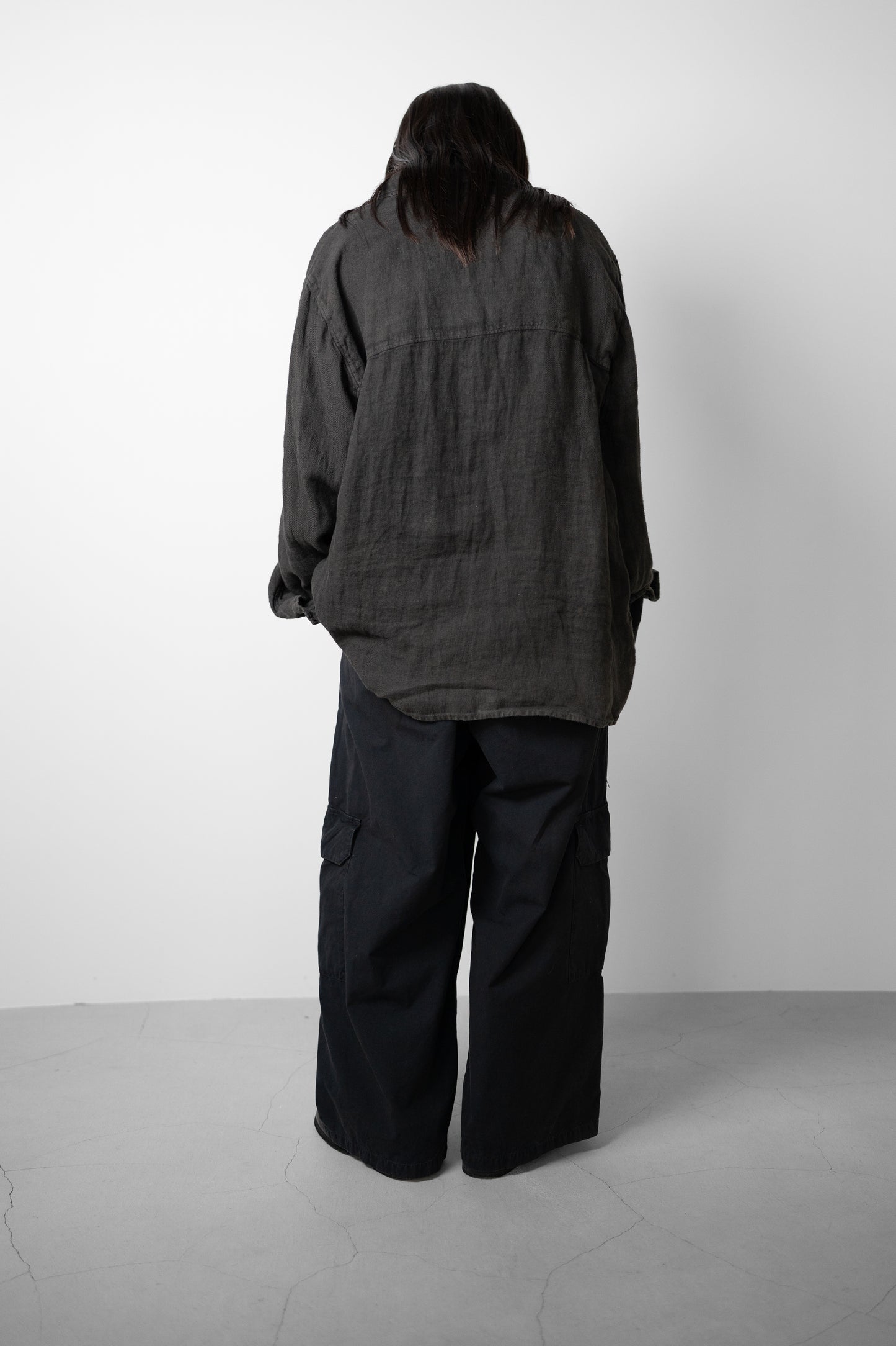 ANCELLM / POPLIN CARGO PANTS "BLACK"