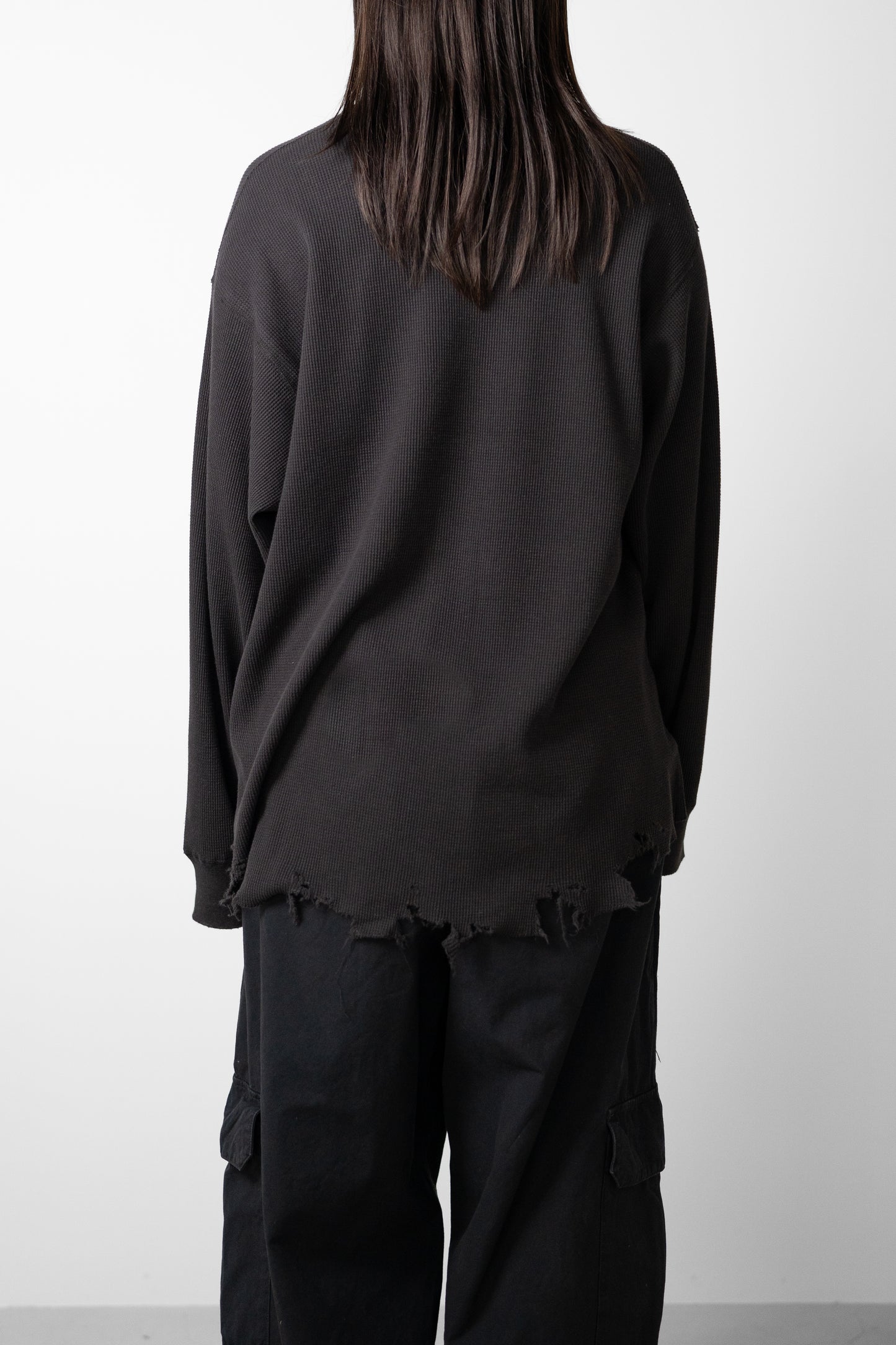 ANCELLM / DAMAGE WAFFLE CREW LS "D.BROWN"