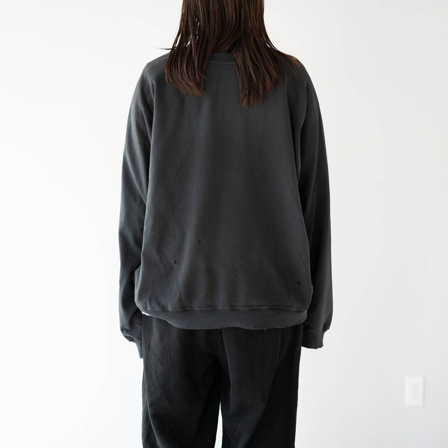 ANCELLM / LIGHT LOOP SWEAT SHIRT "BLACK"