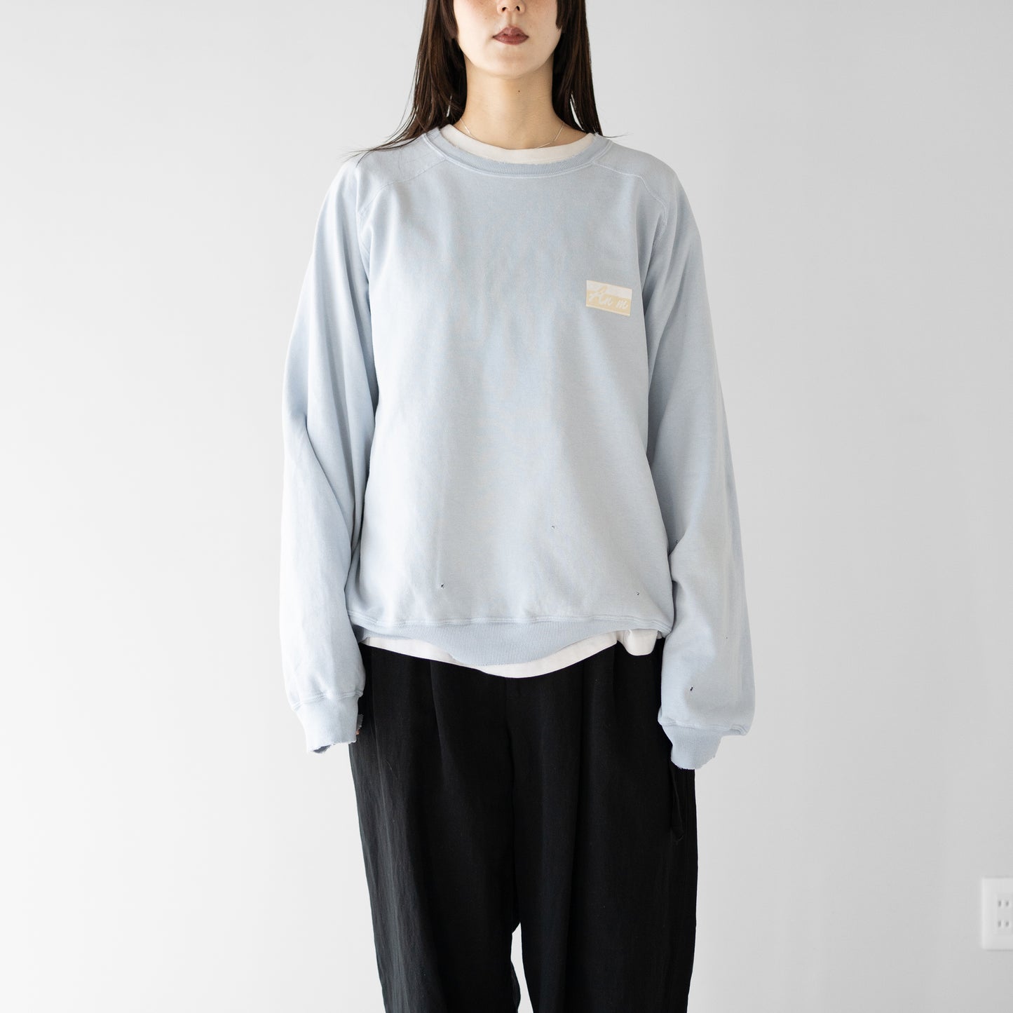 ANCELLM / LIGHT LOOP SWEAT SHIRT "SAX"