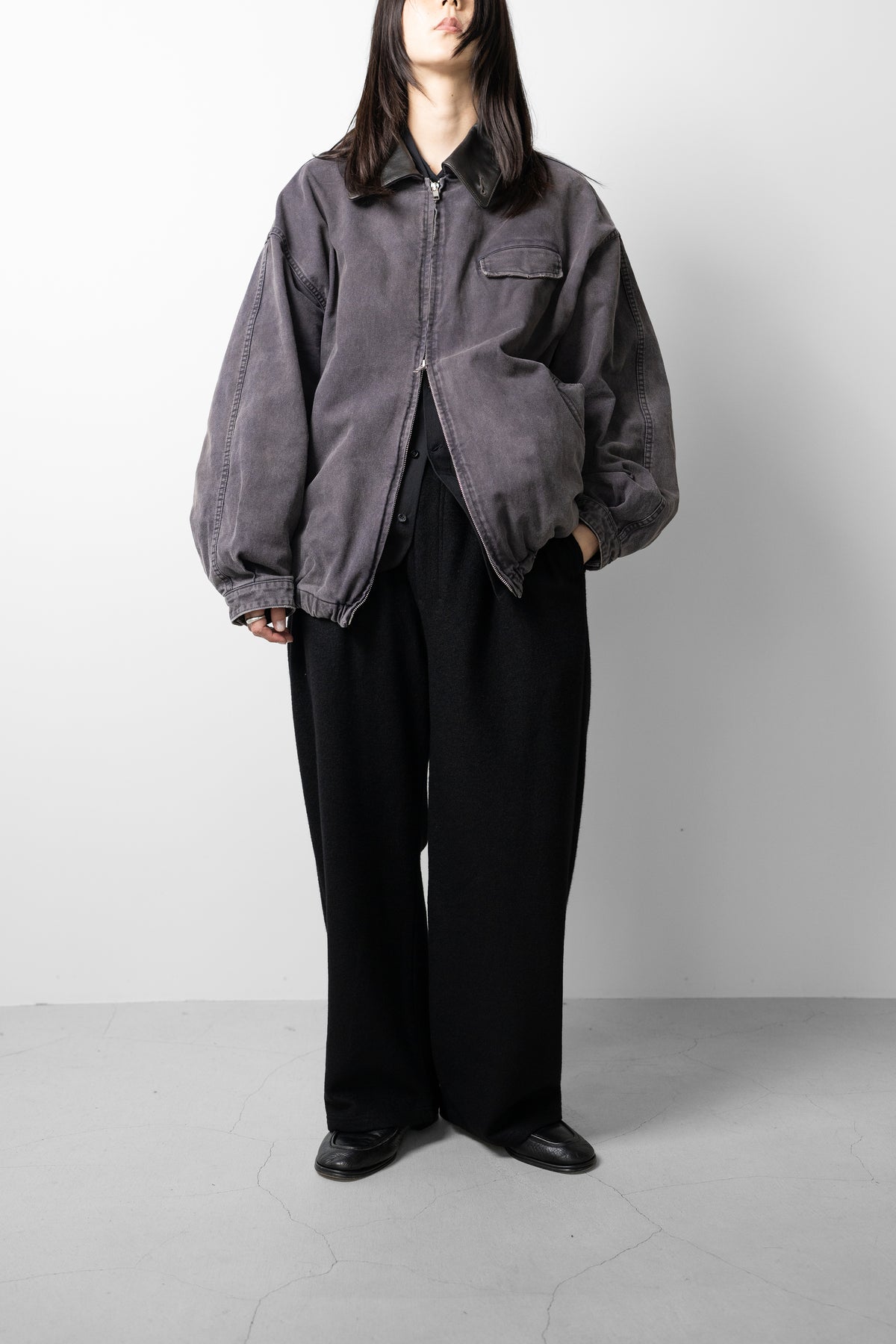 ssstein/ SULFUR DYED WHIPCORD VINTAGE JACKET "BLACK"