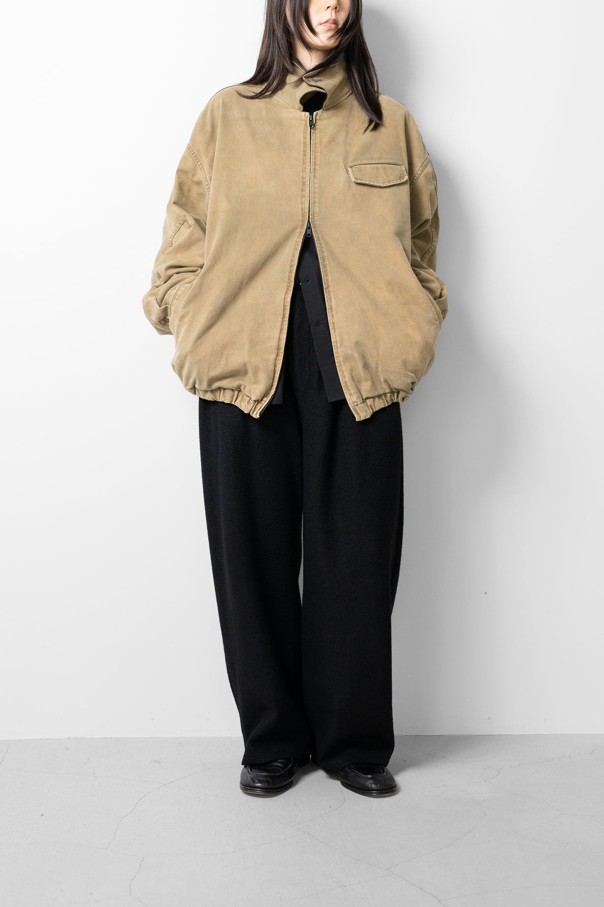 ssstein/ SULFUR DYED WHIPCORD VINTAGE JACKET "KHAKI"