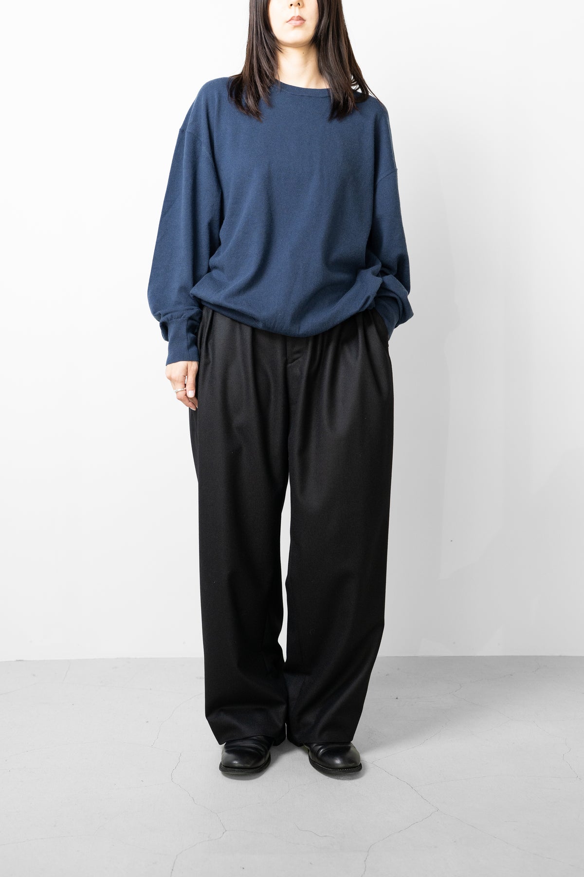 Afiit / COTTON CASHMERE LS  "B.GRAY"