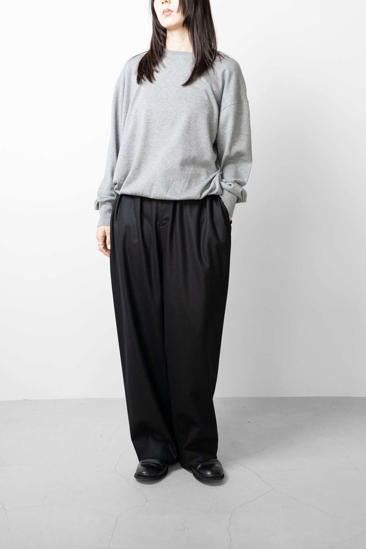 Afiit / COTTON CASHMERE LS  "GRAY"