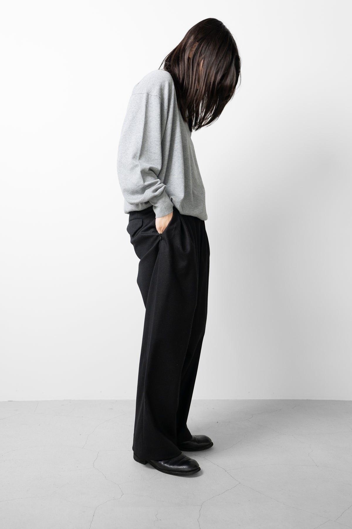Afiit / COTTON CASHMERE LS  "GRAY"