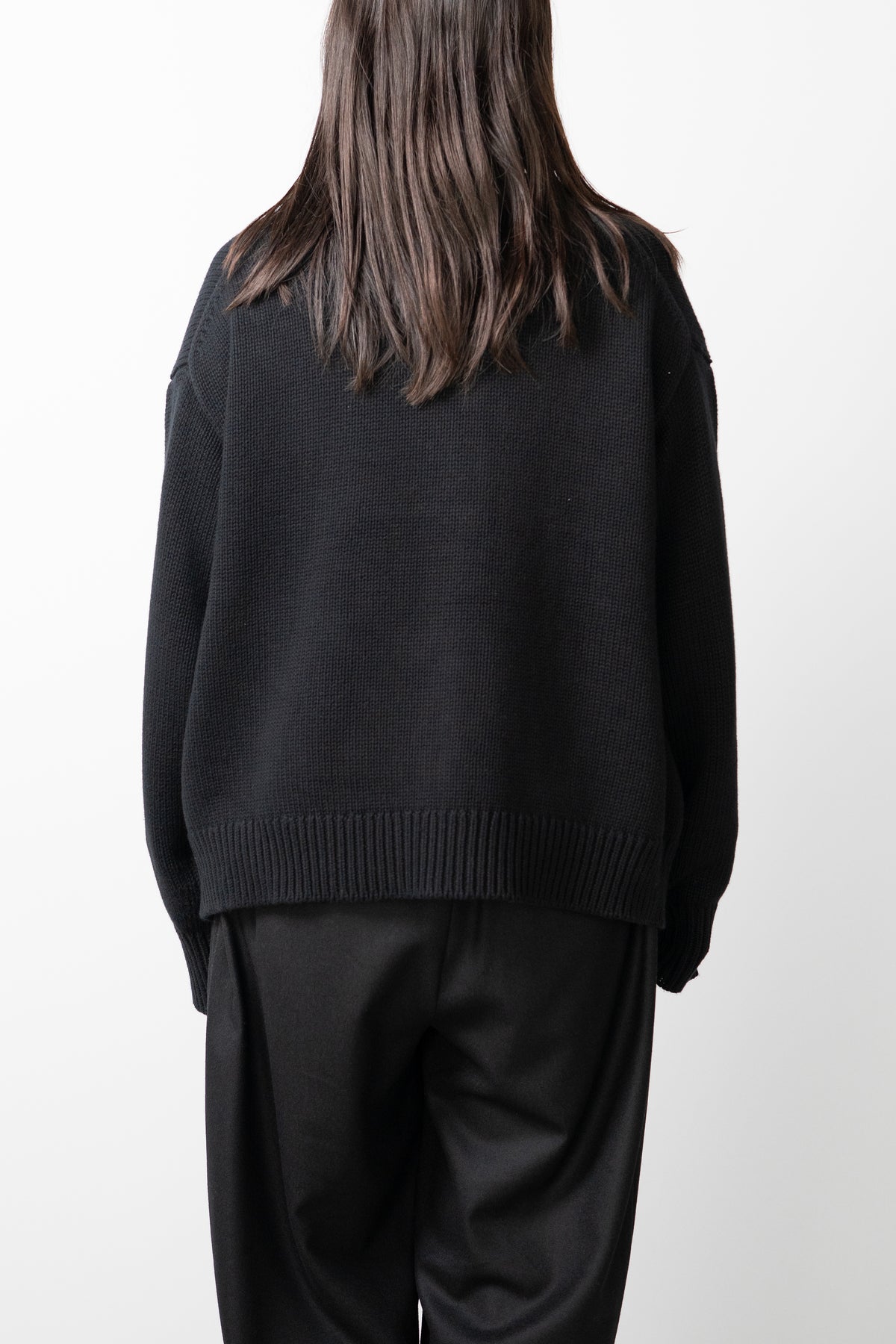 Afiit / CREW NECK CARDIGAN   "BLACK"