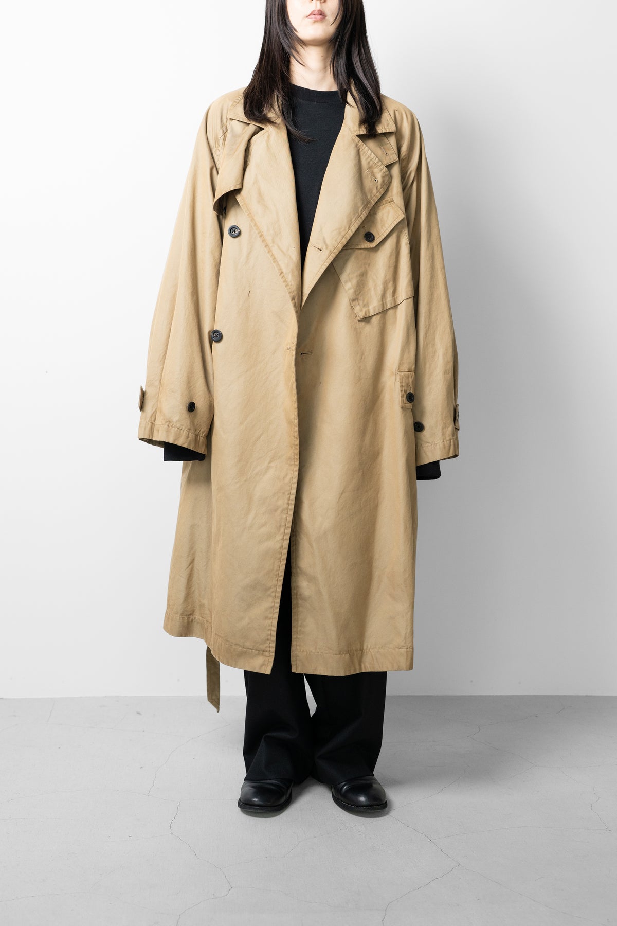 ANCELLM / AGING COTTON M.C COAT "BEIGE"
