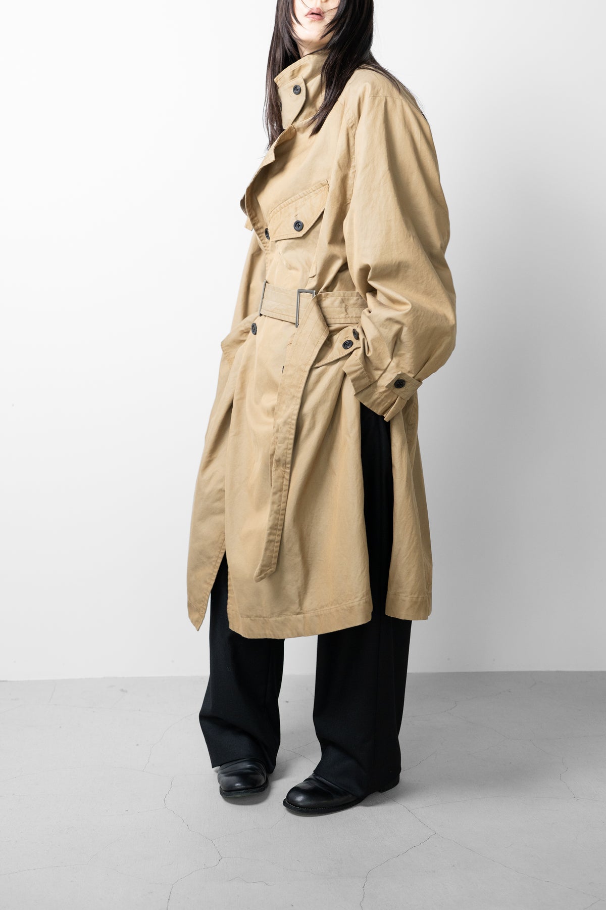 ANCELLM / AGING COTTON M.C COAT "BEIGE"