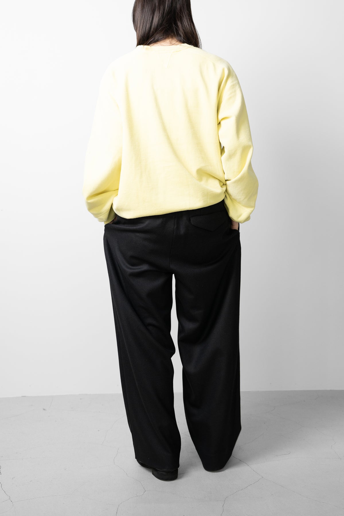 ANCELLM / FLEECE-LINED SWEAT SHIRT "YELLOW"