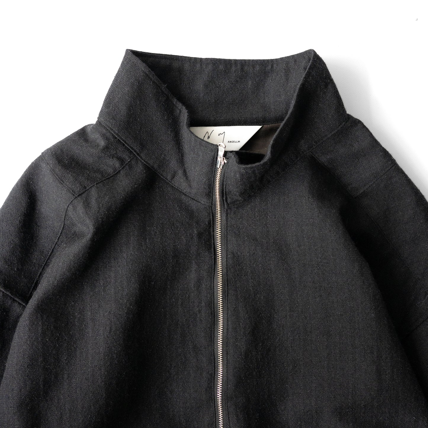 ANCELLM / WOOL HALF ZIP PULL OVER SHIRT "CHA"