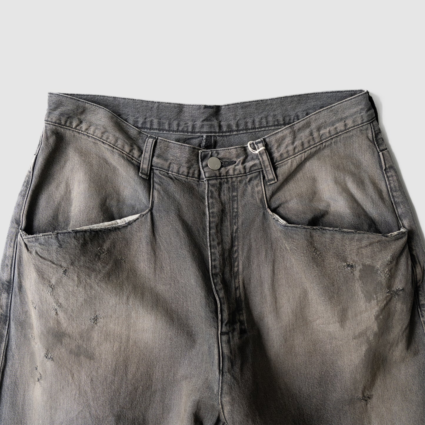 ANCELLM / DENIM WIDE SLACKS "BLACK"