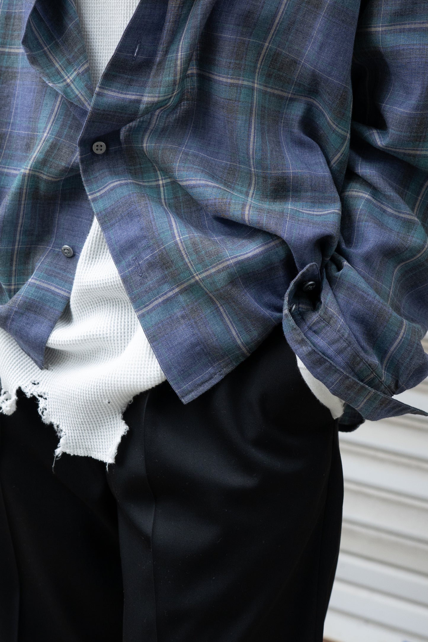 paratrait/ CHECK LS SHIRTS "GREEN"