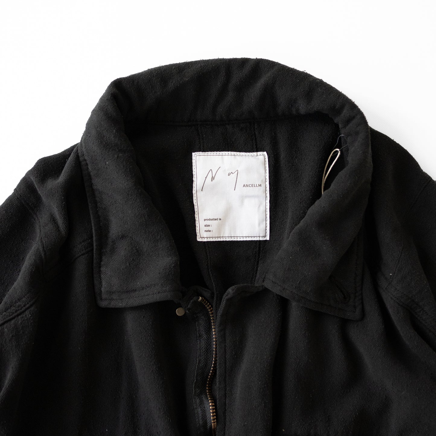 ANCELLM / SILK SUEDE FIELD JACKET "BLACK"