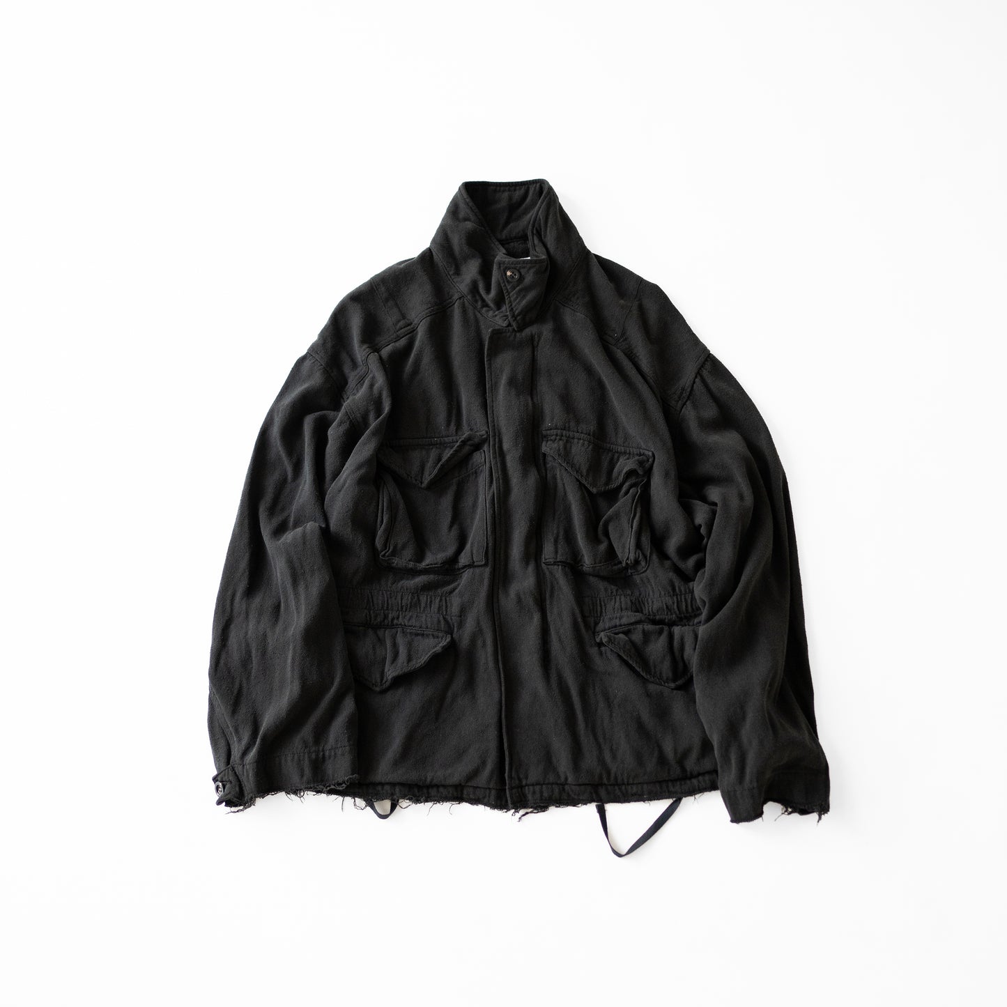 ANCELLM / SILK SUEDE FIELD JACKET "BLACK"