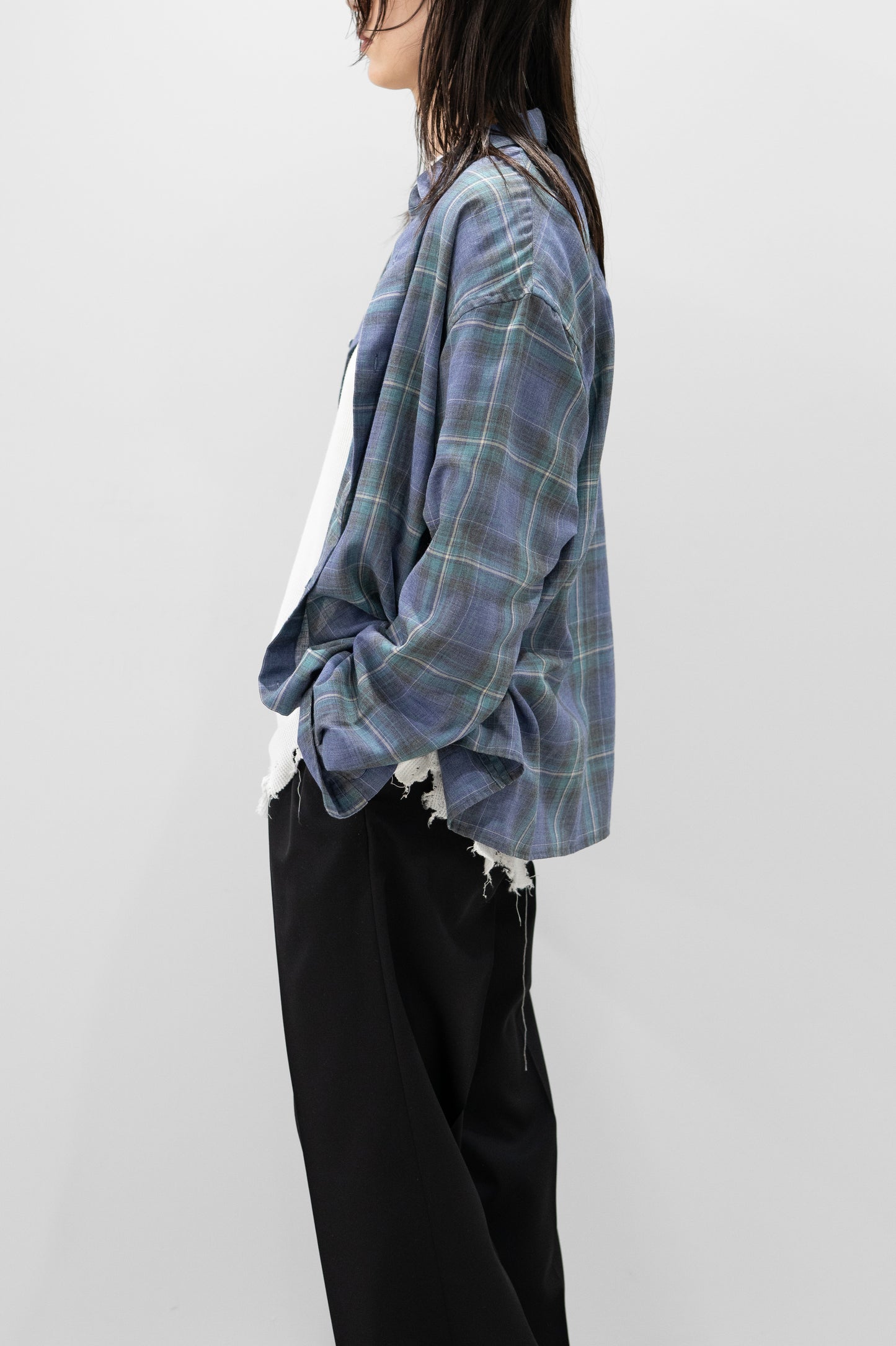 paratrait/ CHECK LS SHIRTS "GREEN"