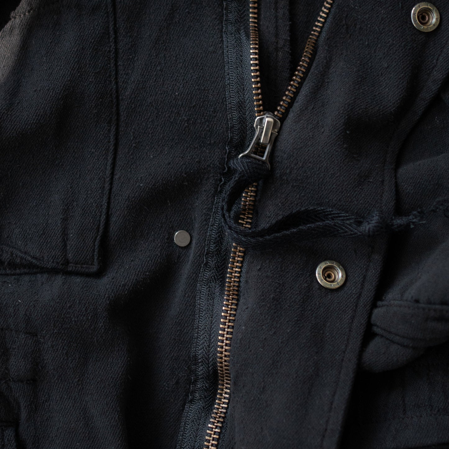 ANCELLM / SILK SUEDE FIELD JACKET "BLACK"
