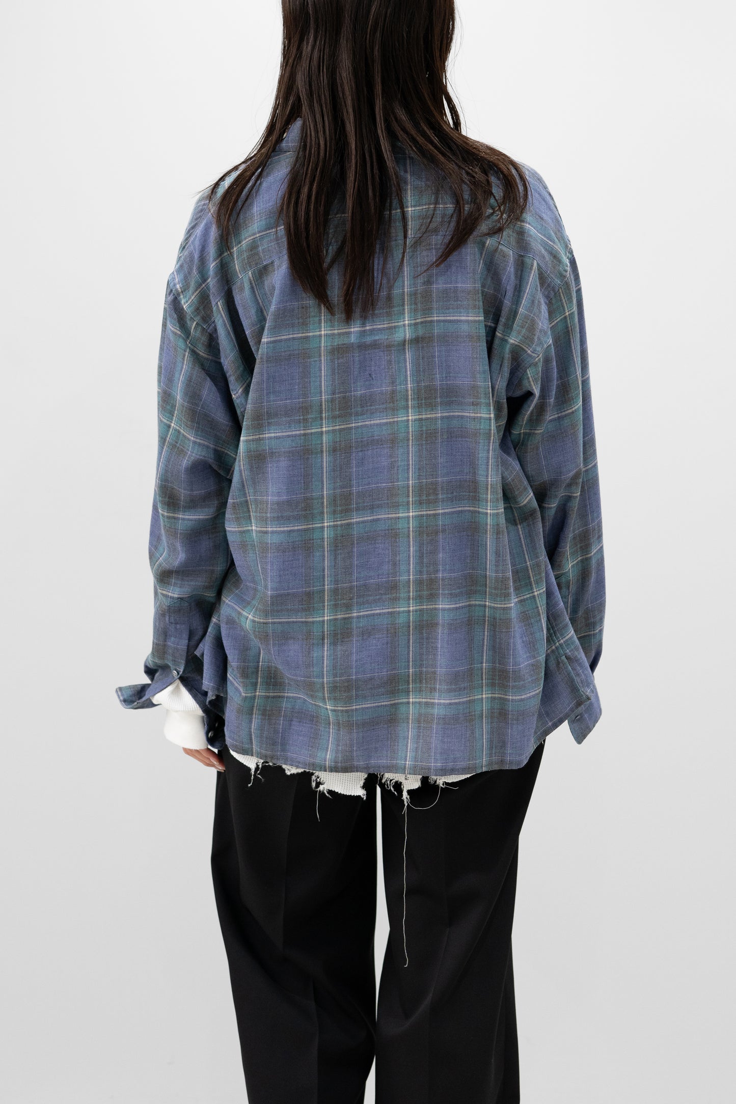 paratrait/ CHECK LS SHIRTS "GREEN"