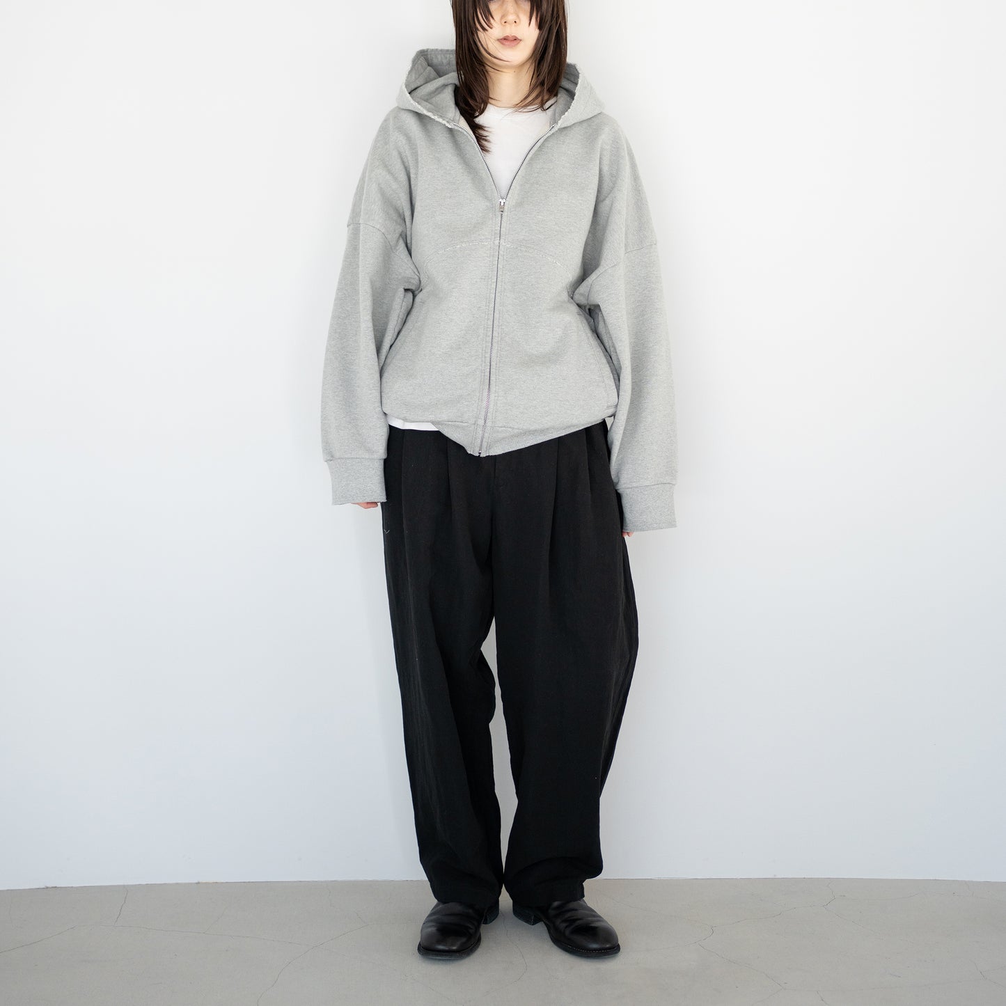 Antwort / CUT OFF ZIP HOODIE "GREY"