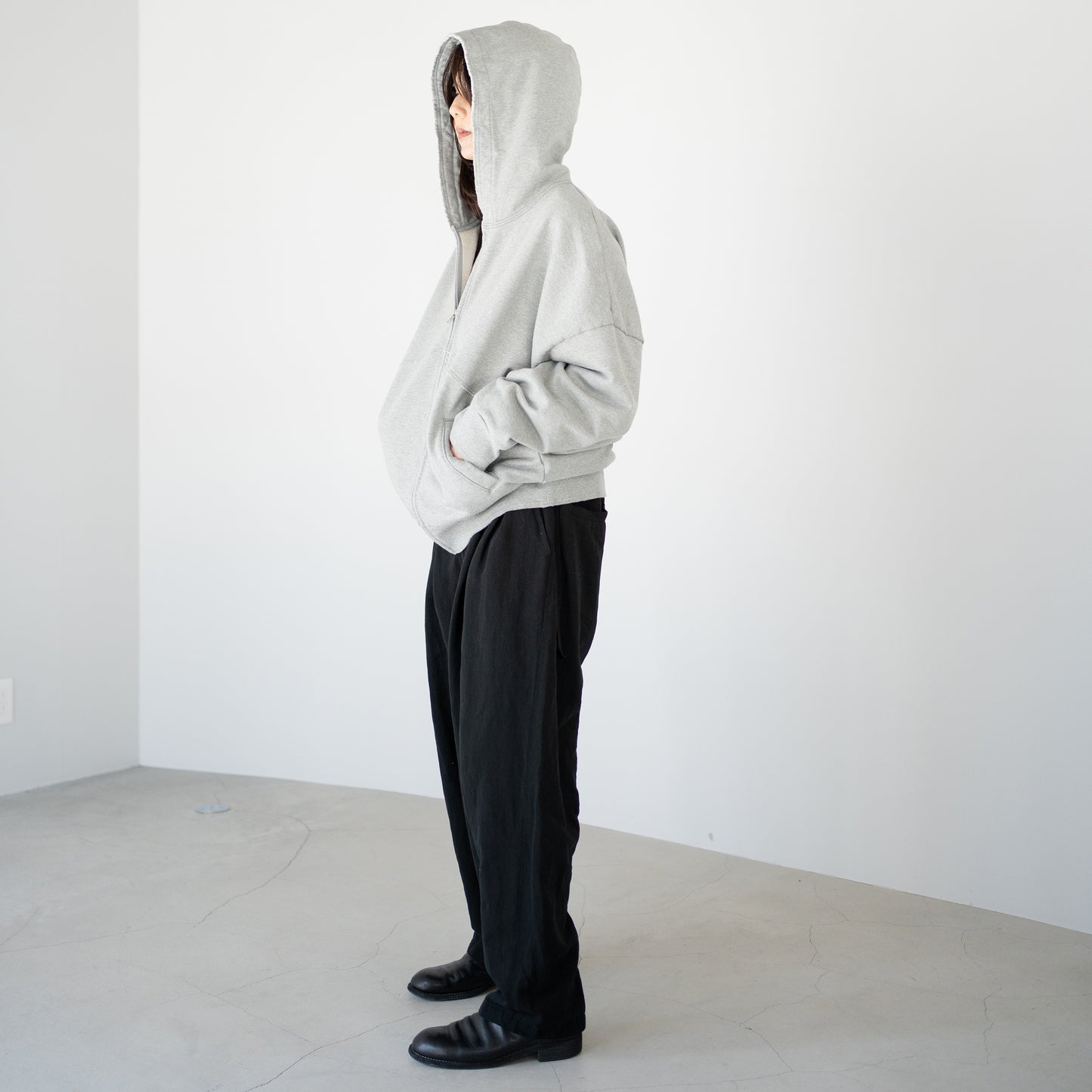 Antwort / CUT OFF ZIP HOODIE "GREY"