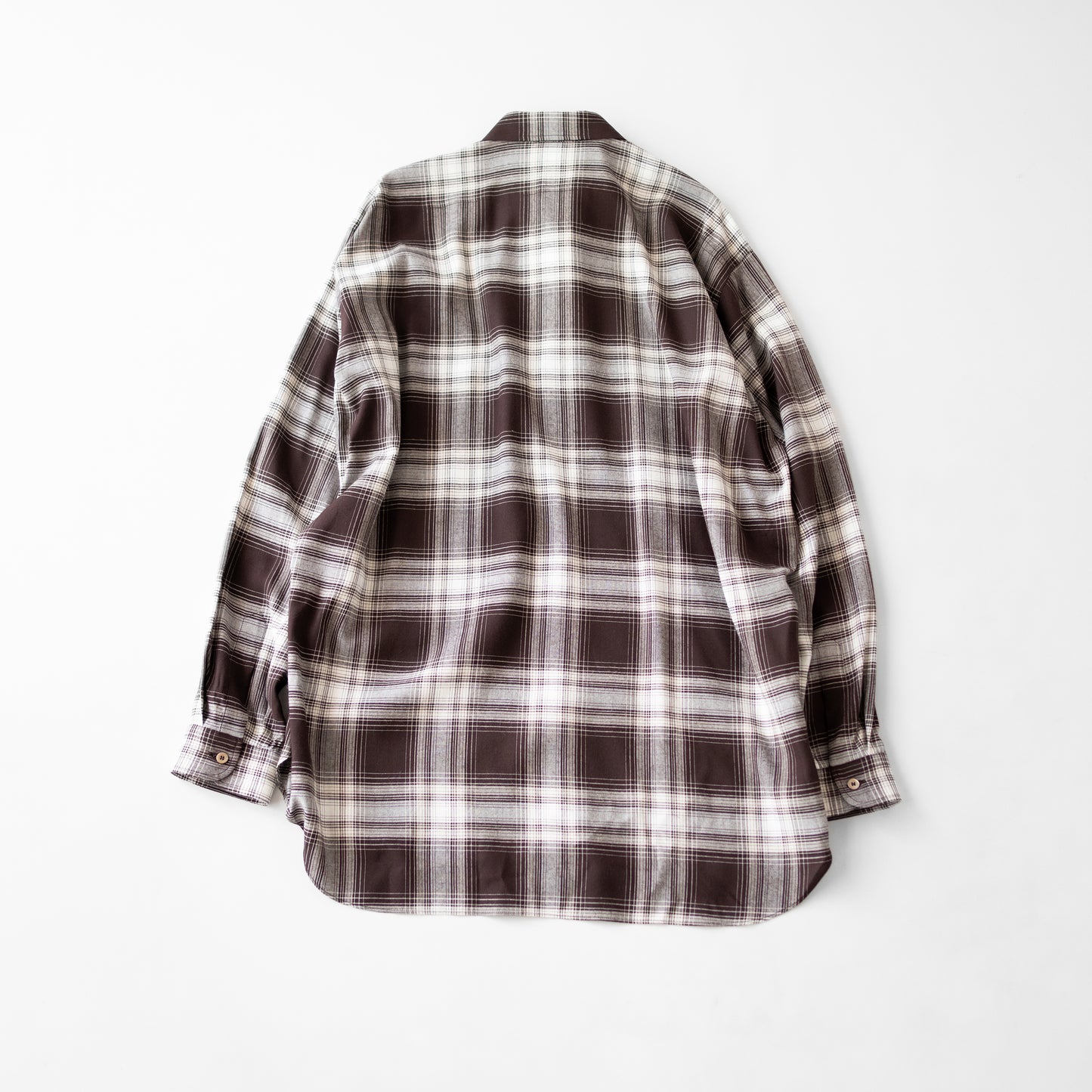ENCOMING/ CLASSIC LONG SLEEVE SHIRT "BROWN CHECK"