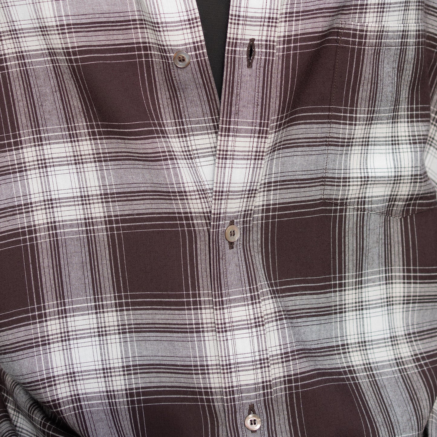 ENCOMING/ CLASSIC LONG SLEEVE SHIRT "BROWN CHECK"