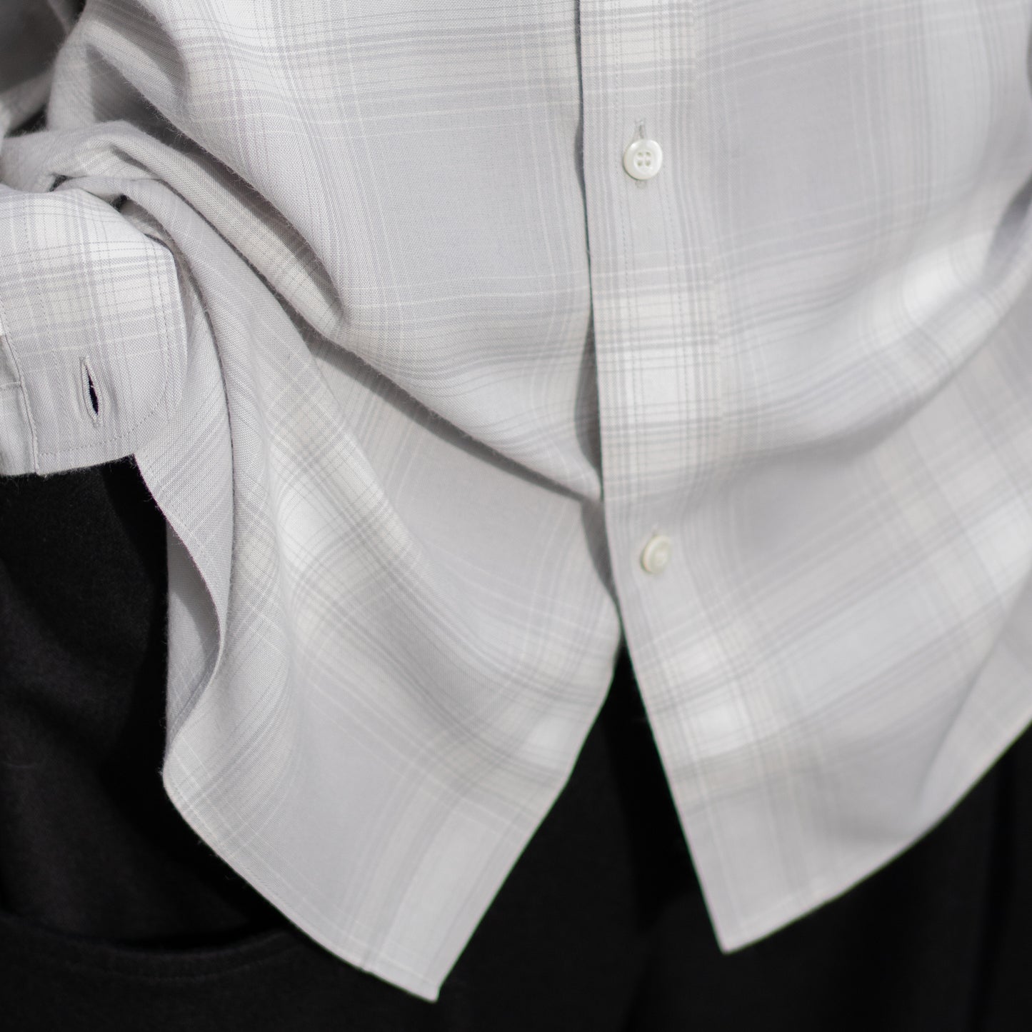 ENCOMING/ CLASSIC LONG SLEEVE SHIRT "WHITE CHECK"