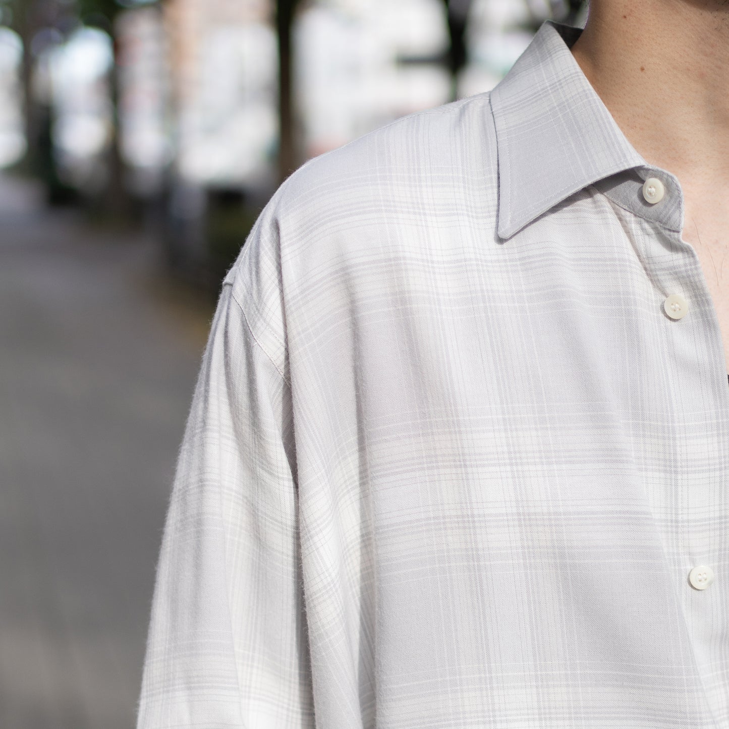 ENCOMING/ CLASSIC LONG SLEEVE SHIRT "WHITE CHECK"