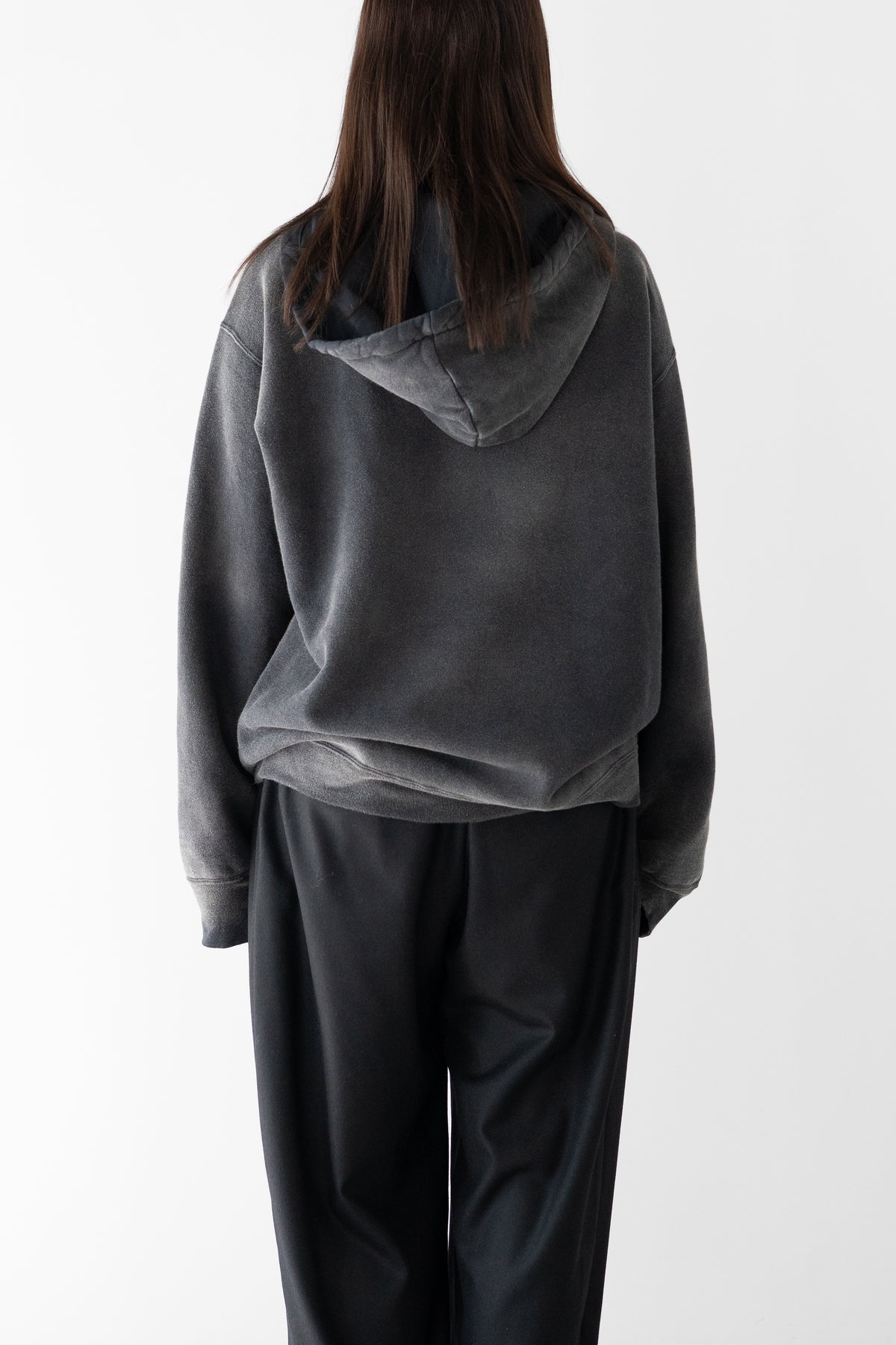 ANCELLM / FLEECE-LINED SWEAT HOODIE "BLACK"