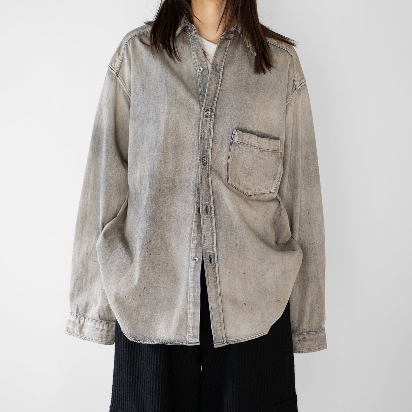 ANCELLM / DENIM DRESS SHIRT "BLACK"