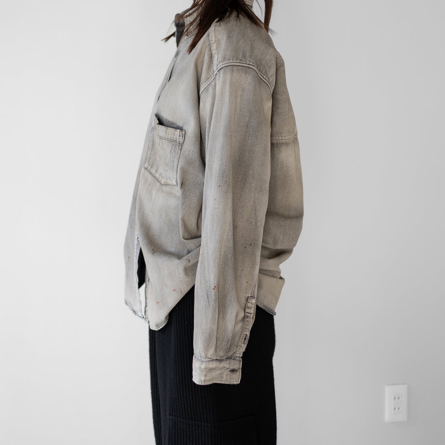 ANCELLM / DENIM DRESS SHIRT "BLACK"