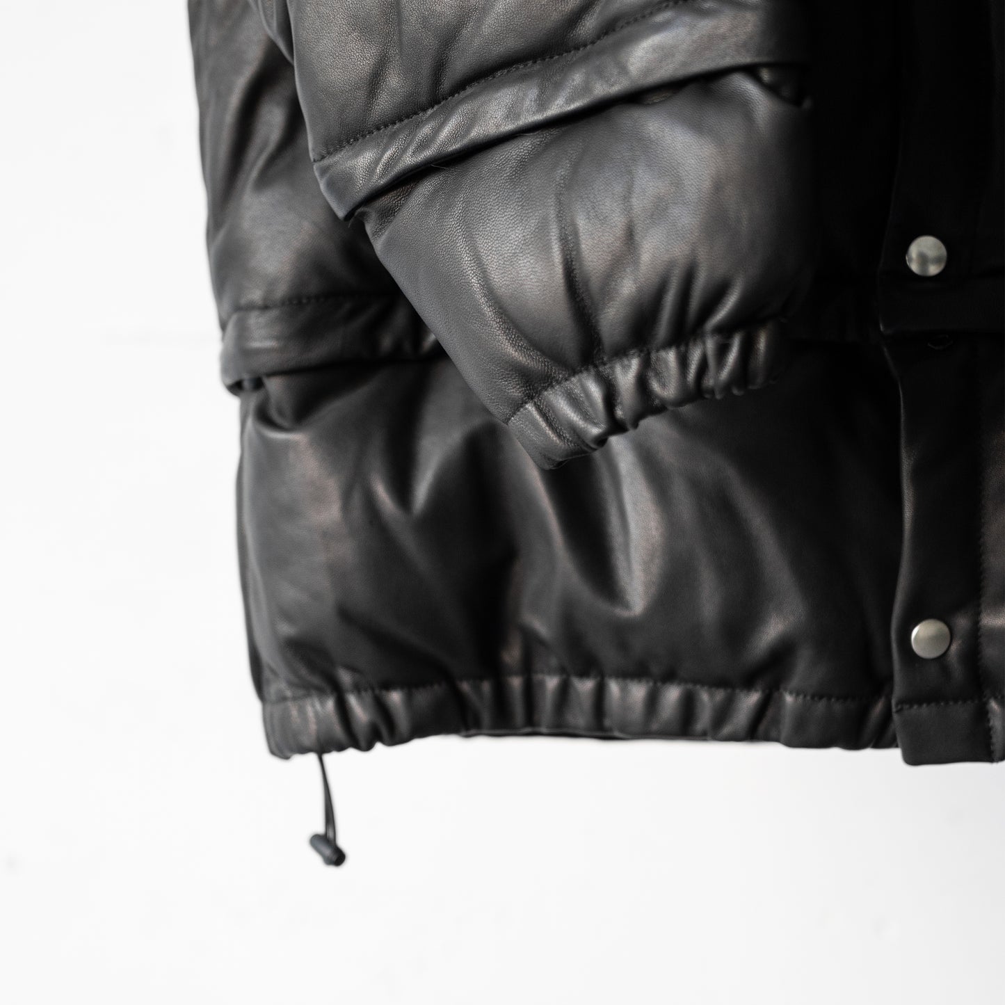 YOKE/ LEATHER MULTI DETACHABLE RV DOWN JACKET "BLACK"