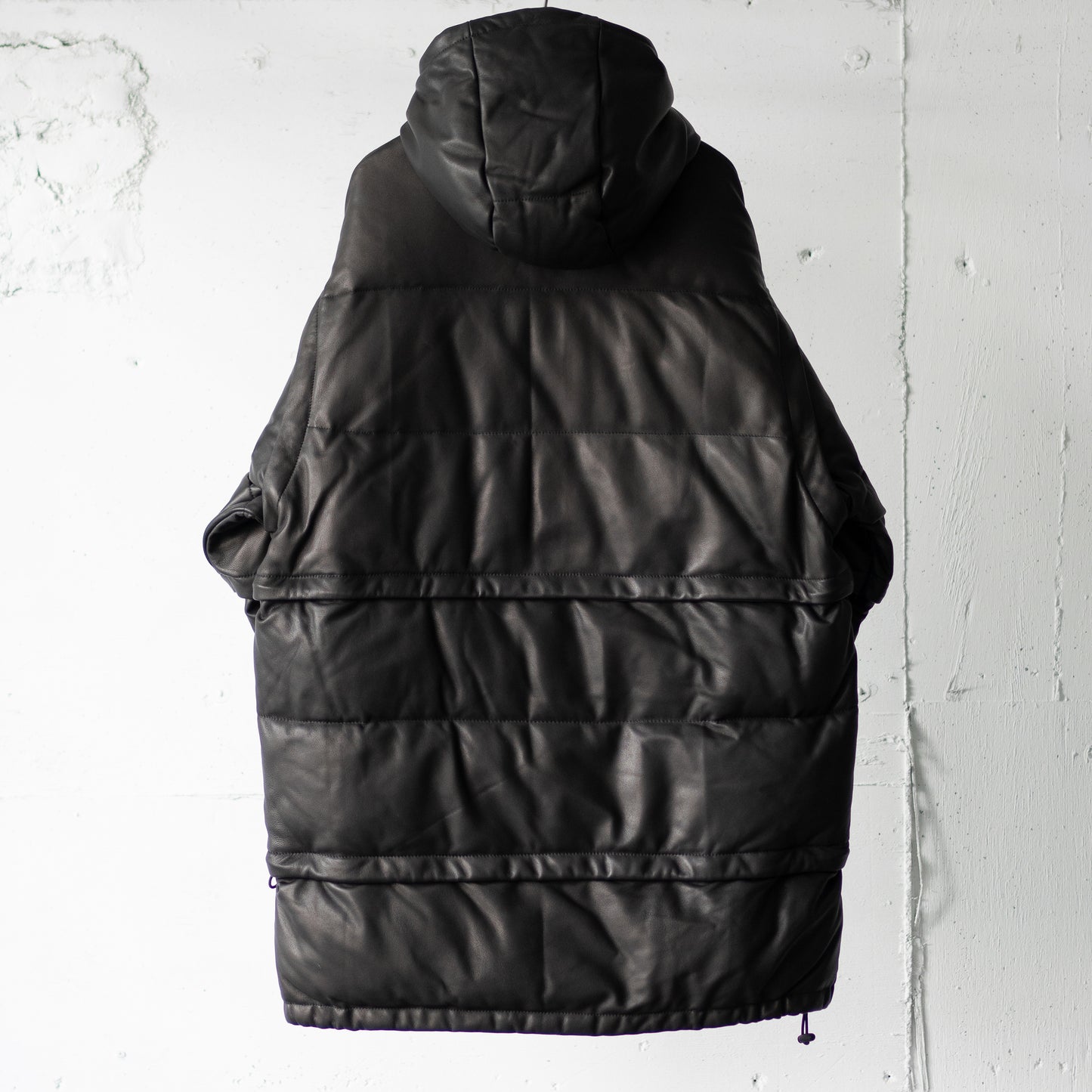 YOKE/ LEATHER MULTI DETACHABLE RV DOWN JACKET "BLACK"