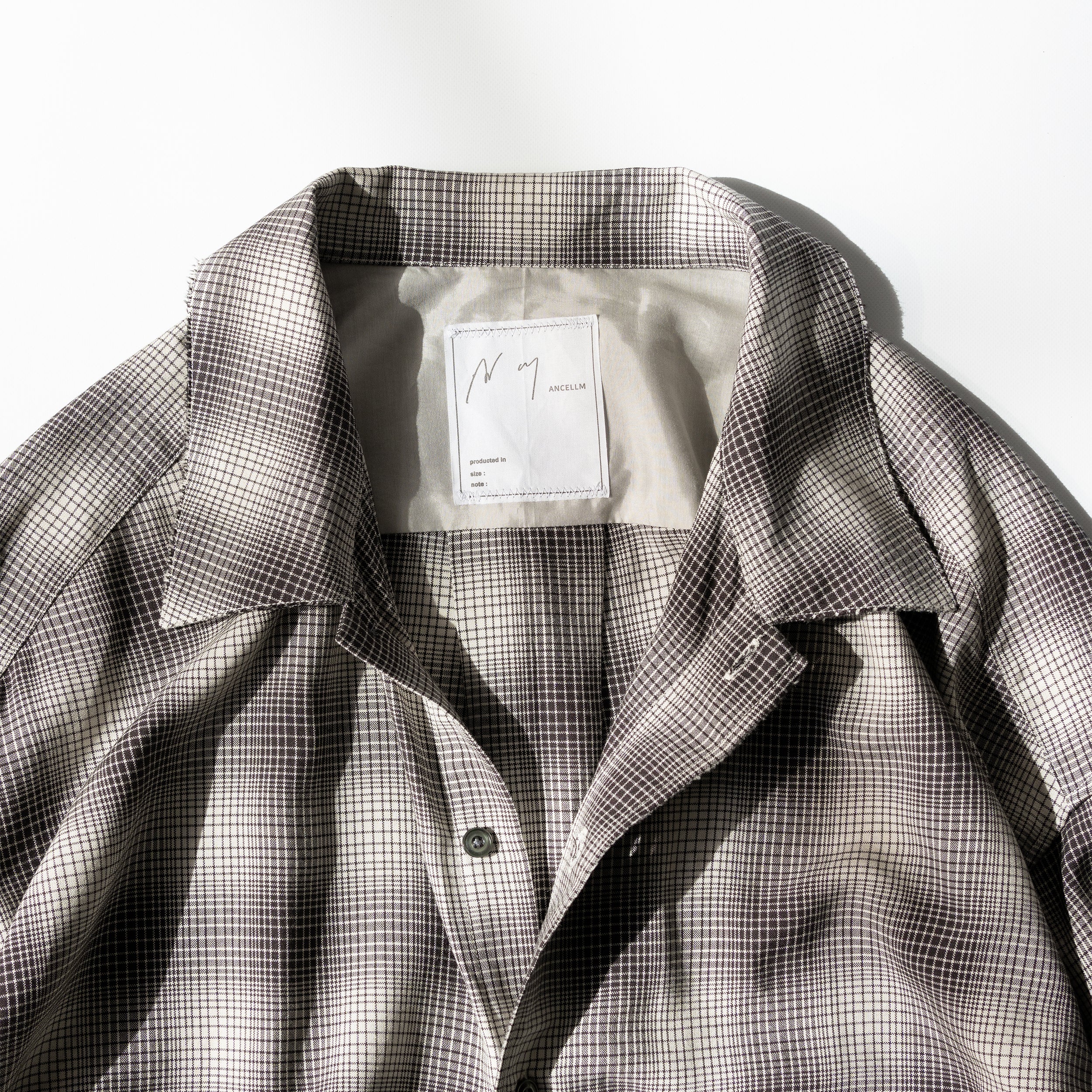ancellm アンセルム オンブレチェックシャツ size1 brown ANCELLM