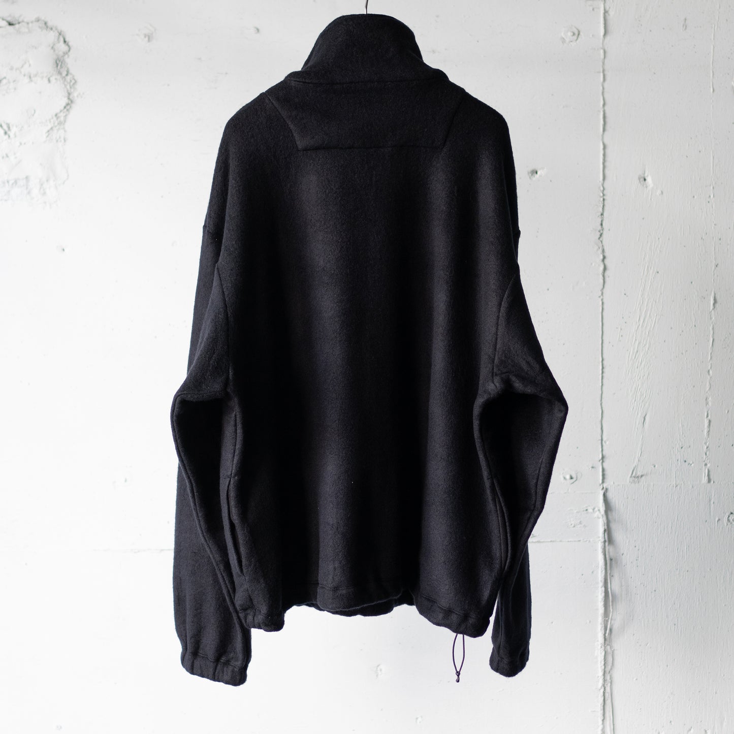 YOKE/ SILK FREECE HALF ZIP PULLOVER "BLACK"