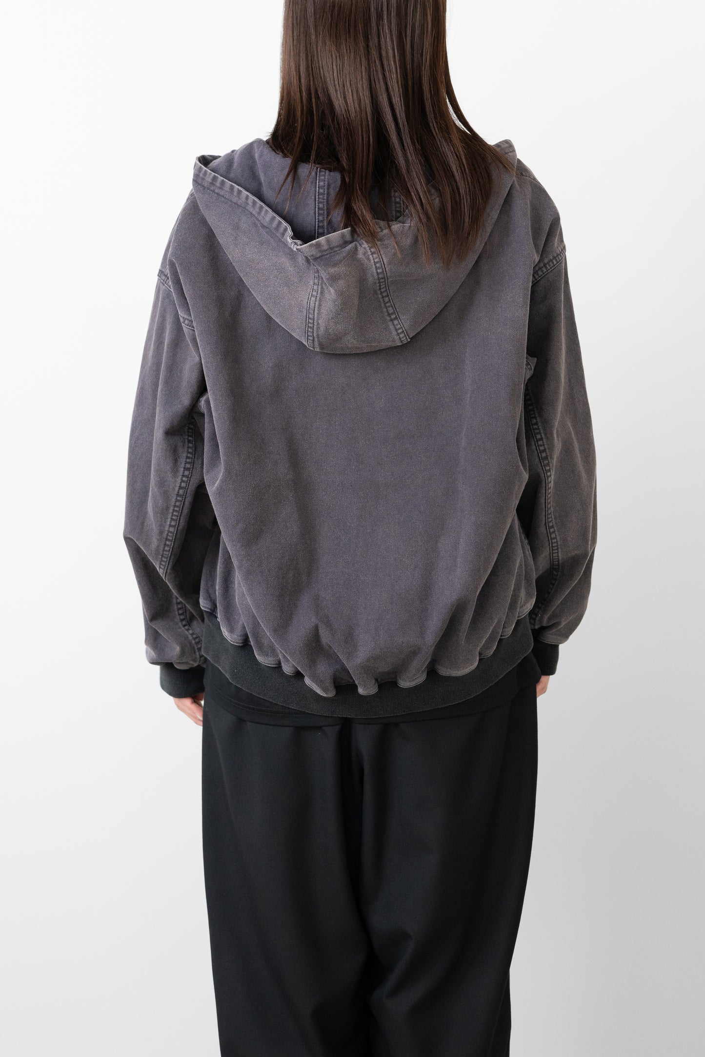 ssstein/ SULFUR DYED OXFORD VINTAGE HOOD JACKET "BLACK"
