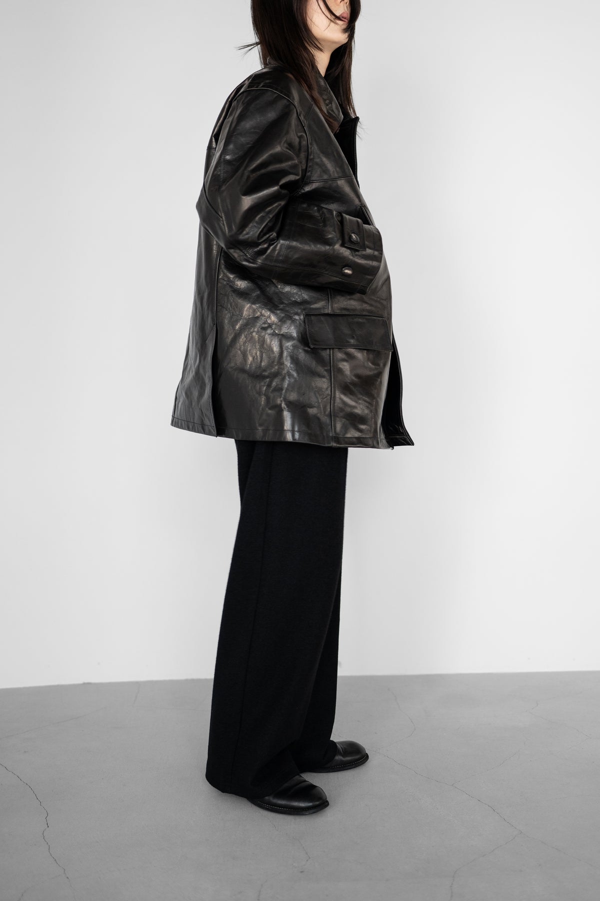 ANCELLM / H.L HALF COAT "BLACK"