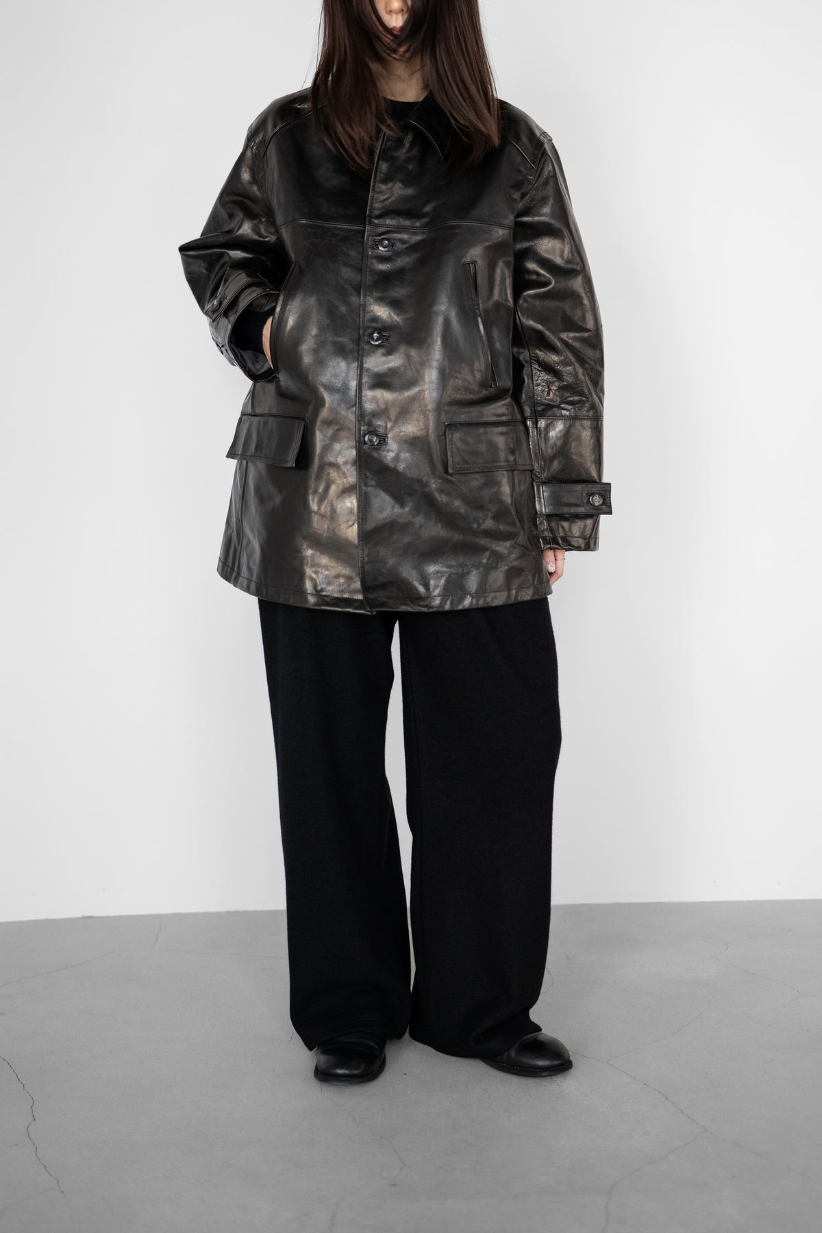 ANCELLM / H.L HALF COAT "BLACK"