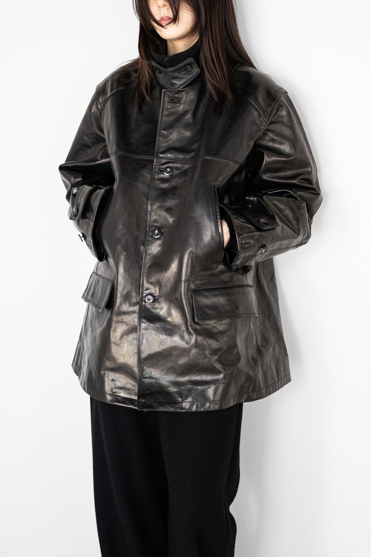 ANCELLM / H.L HALF COAT "BLACK"