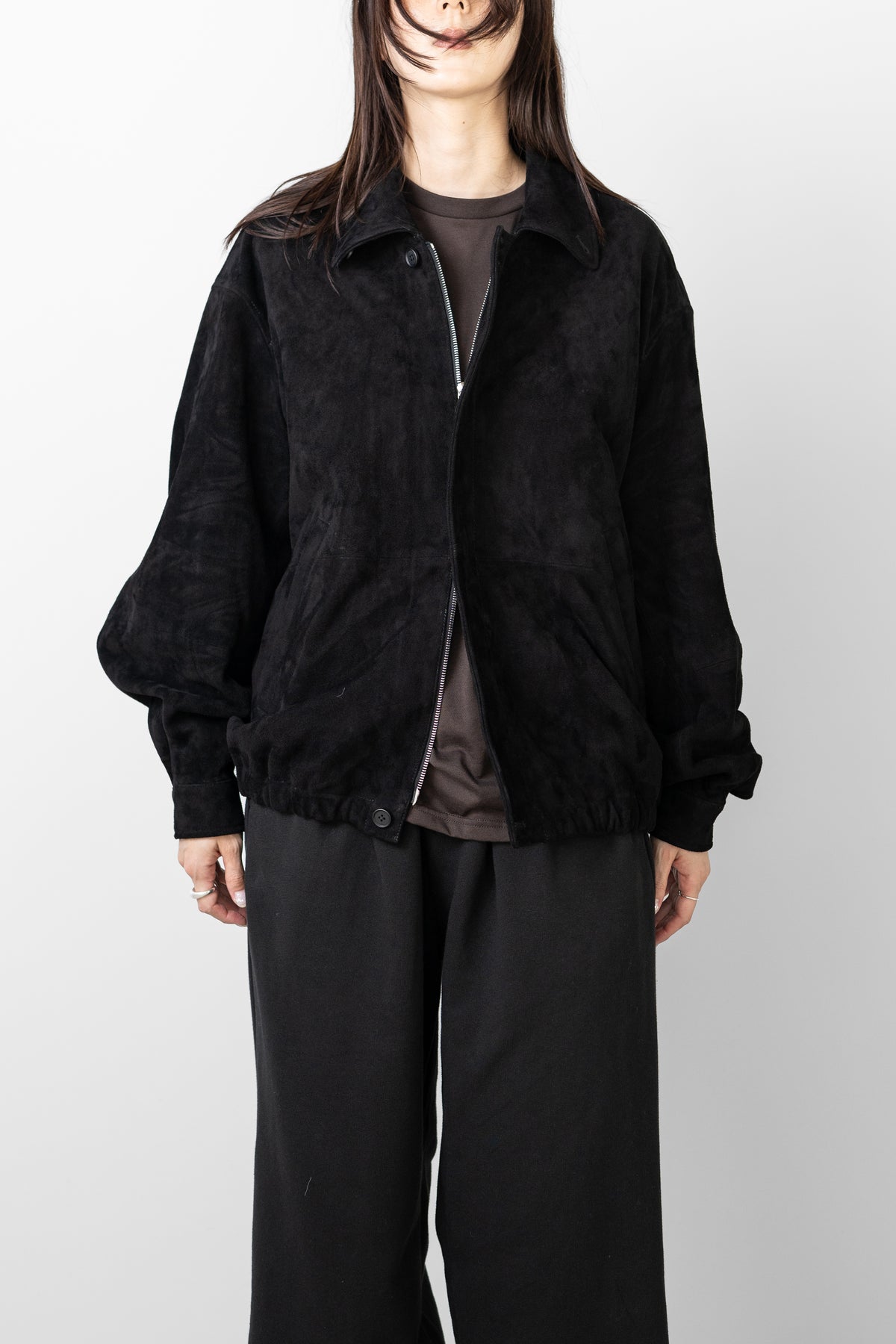 ssstein/ GOAT SUEDE ZIP JACKET "BLACK"