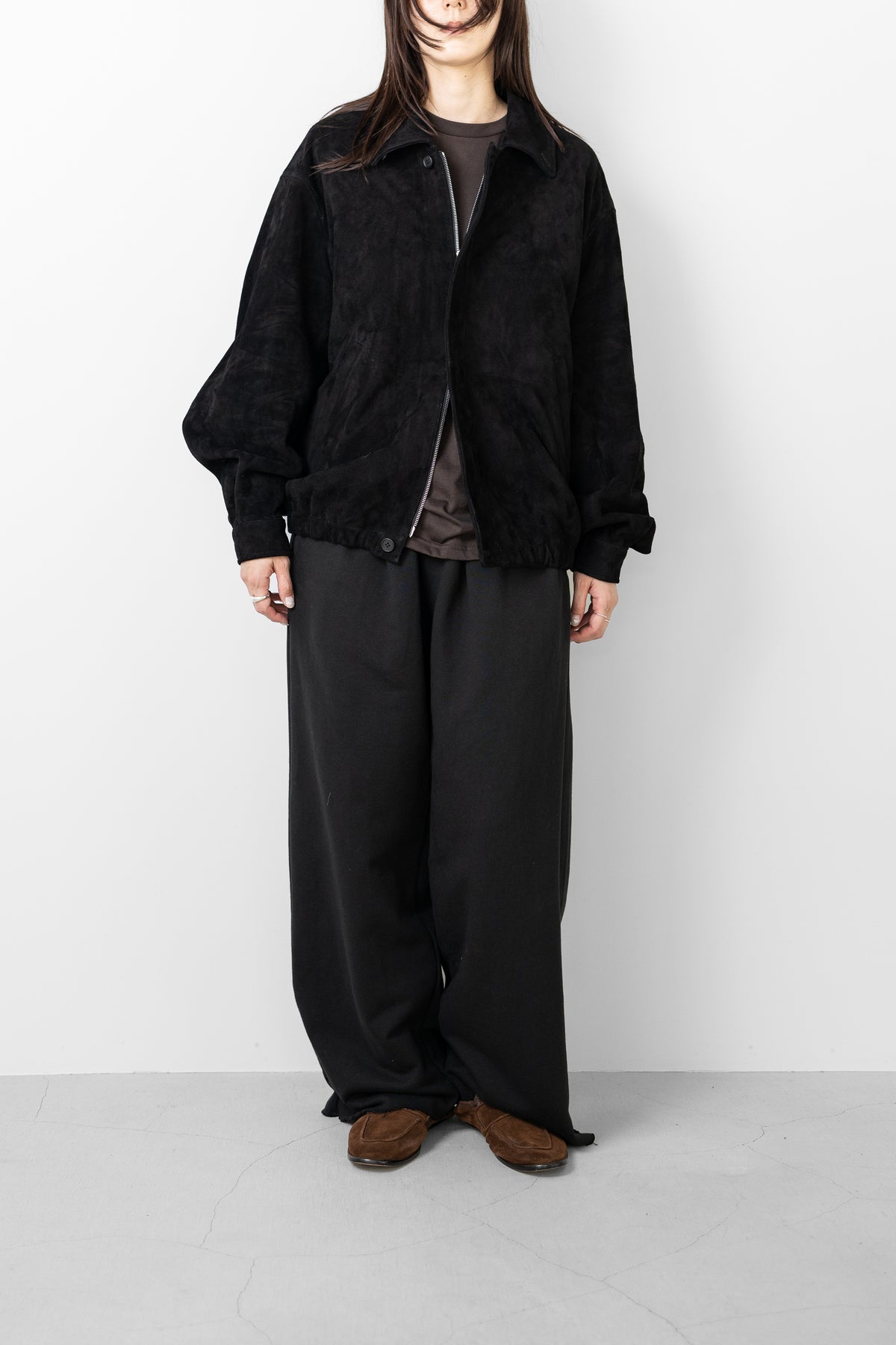 ssstein/ GOAT SUEDE ZIP JACKET "BLACK"