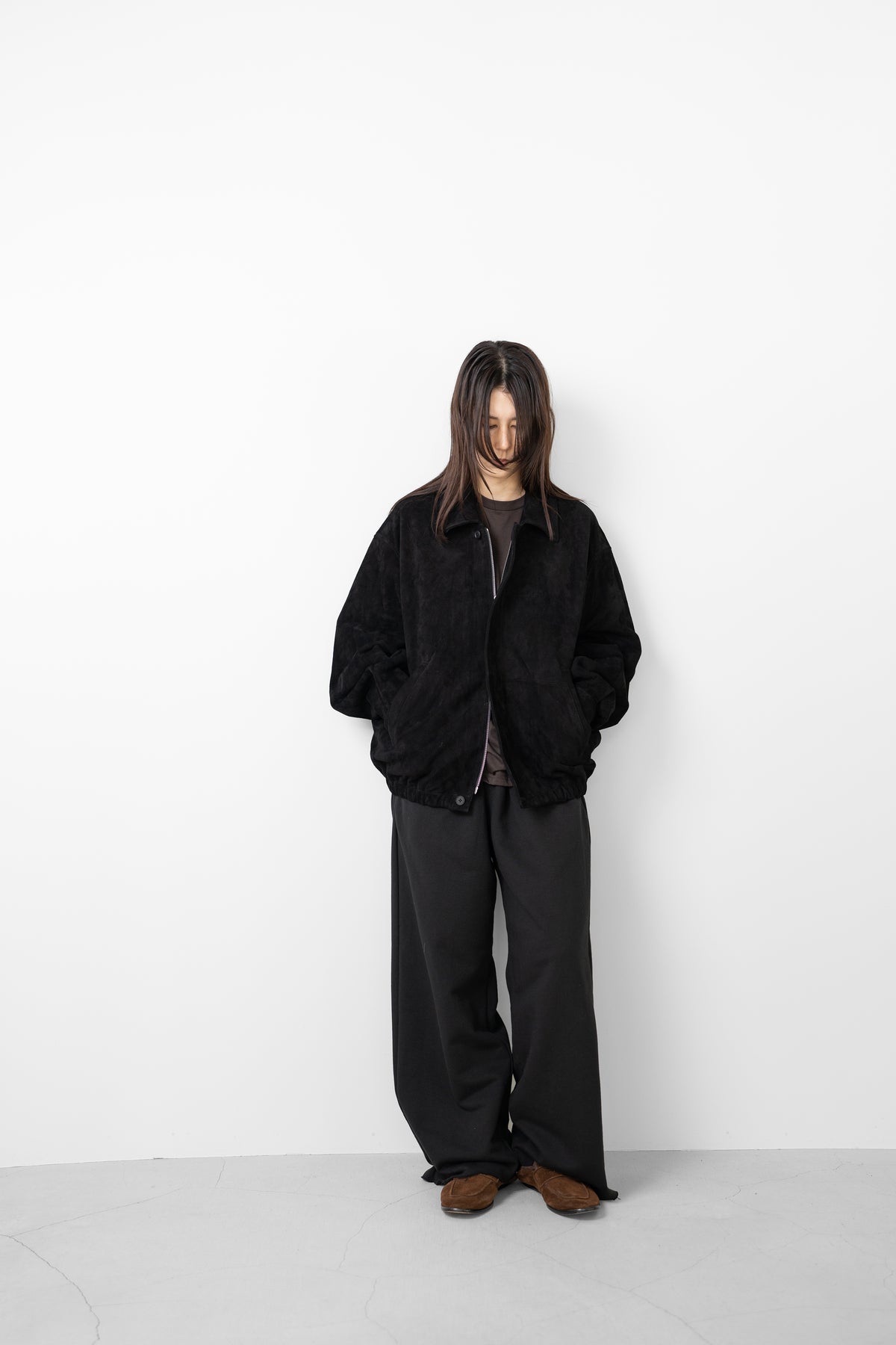 ssstein/ GOAT SUEDE ZIP JACKET "BLACK"
