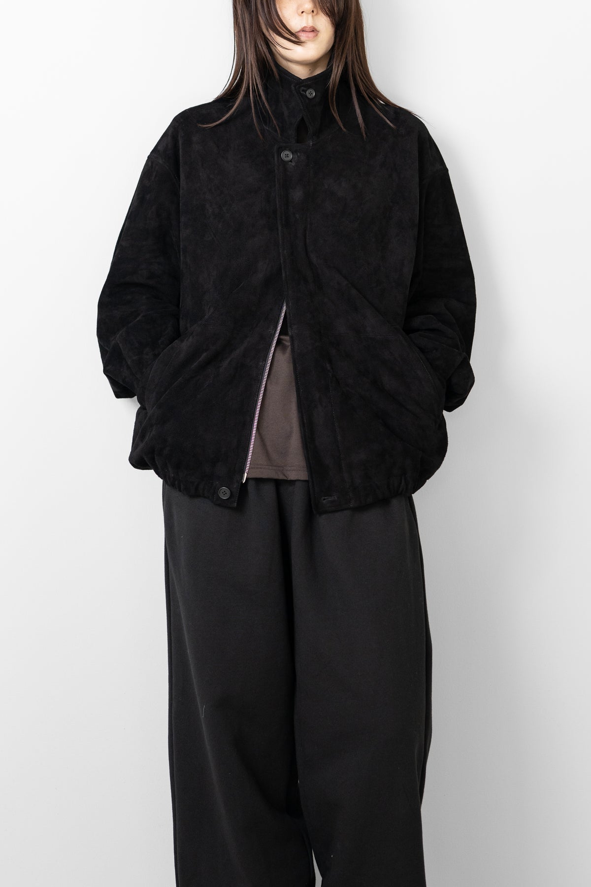 ssstein/ GOAT SUEDE ZIP JACKET "BLACK"