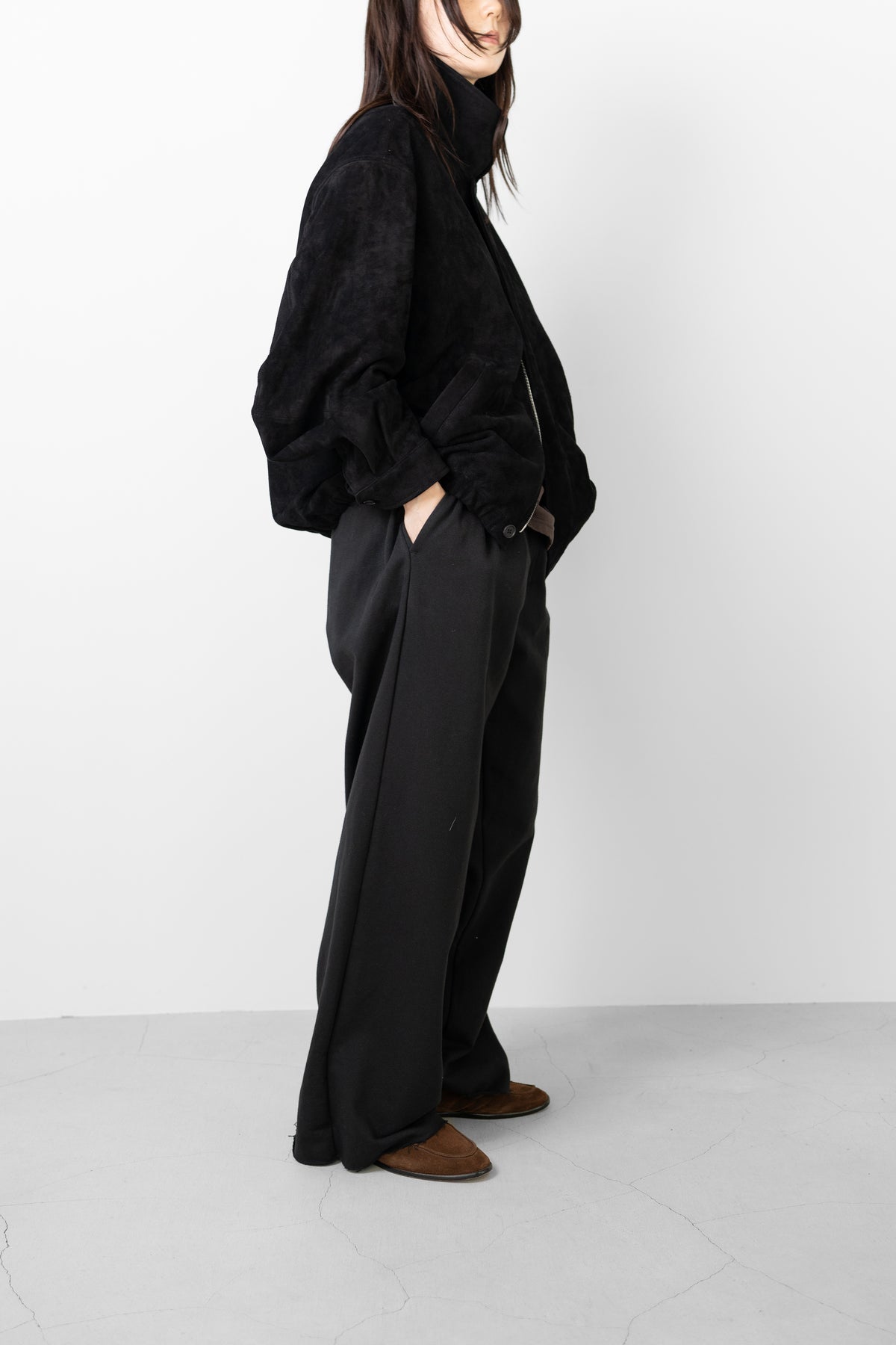 ssstein/ GOAT SUEDE ZIP JACKET "BLACK"
