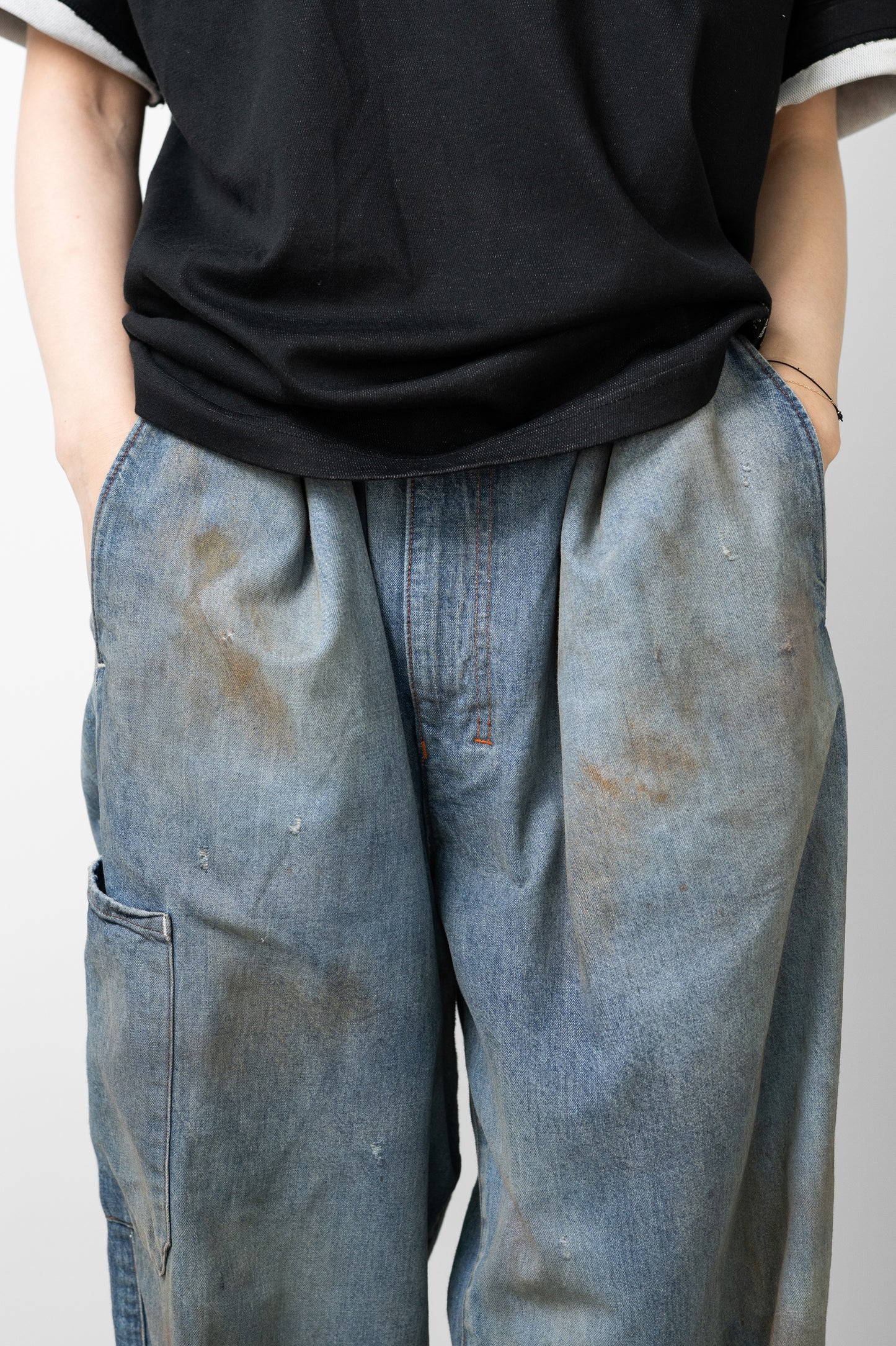 ANCELLM / DENIM PAINTER PANTS "INDIGO"